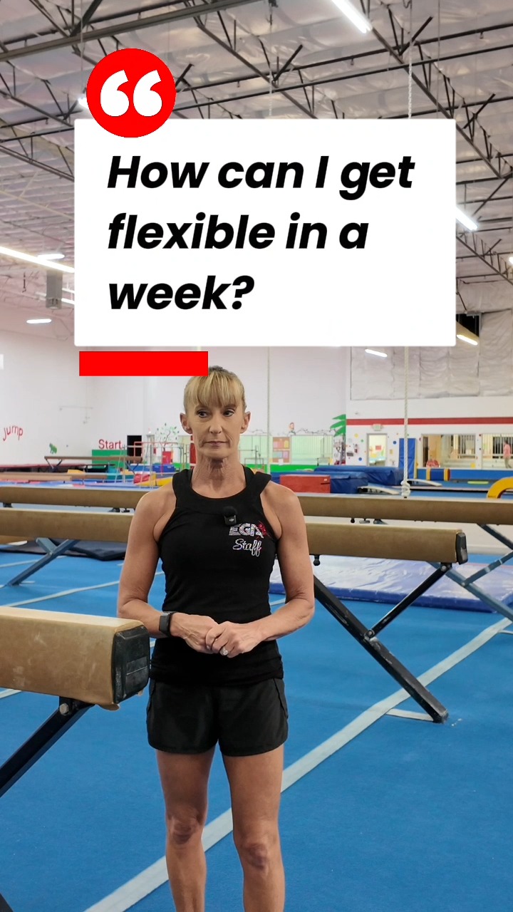 Spoiler alert: Not happening! 🙅♀️
🤸♀️ Can You Get Flexible in a Week?
While sitting at home and pushing yourself into deep splits might feel like you're making moves, it is actually not the most effective way to train anymore. In fact, holding static splits on cold muscles can cause them to tighten up automatically to protect themselves!
To see real, lasting progress, you have to work with active flexibility.
💡 The Active Flexibility Hack:
When you perform active movements, like straight leg raises on the P-bars—the muscles lifting your leg are doing the heavy lifting. To let that happen, your hamstrings have to completely shut off. Because they are turned off, they won't kick in to restrict your movement!
📋 The Daily Training Blueprint:
The Warm-Up: Start with a run to raise your core temperature, followed by range-of-motion stretching.
The Event: Focus on the specific flexibility needs of the event you are working on.
The Cool-Down: Save your oversplits and deep static stretches for the very end of your workout when your muscles are tired and more willing to relax.
Consistency is key! If you want to get your splits, you have to show up and put in the work every single day.
#flexibility #gymnasticstraining #activeflexibility