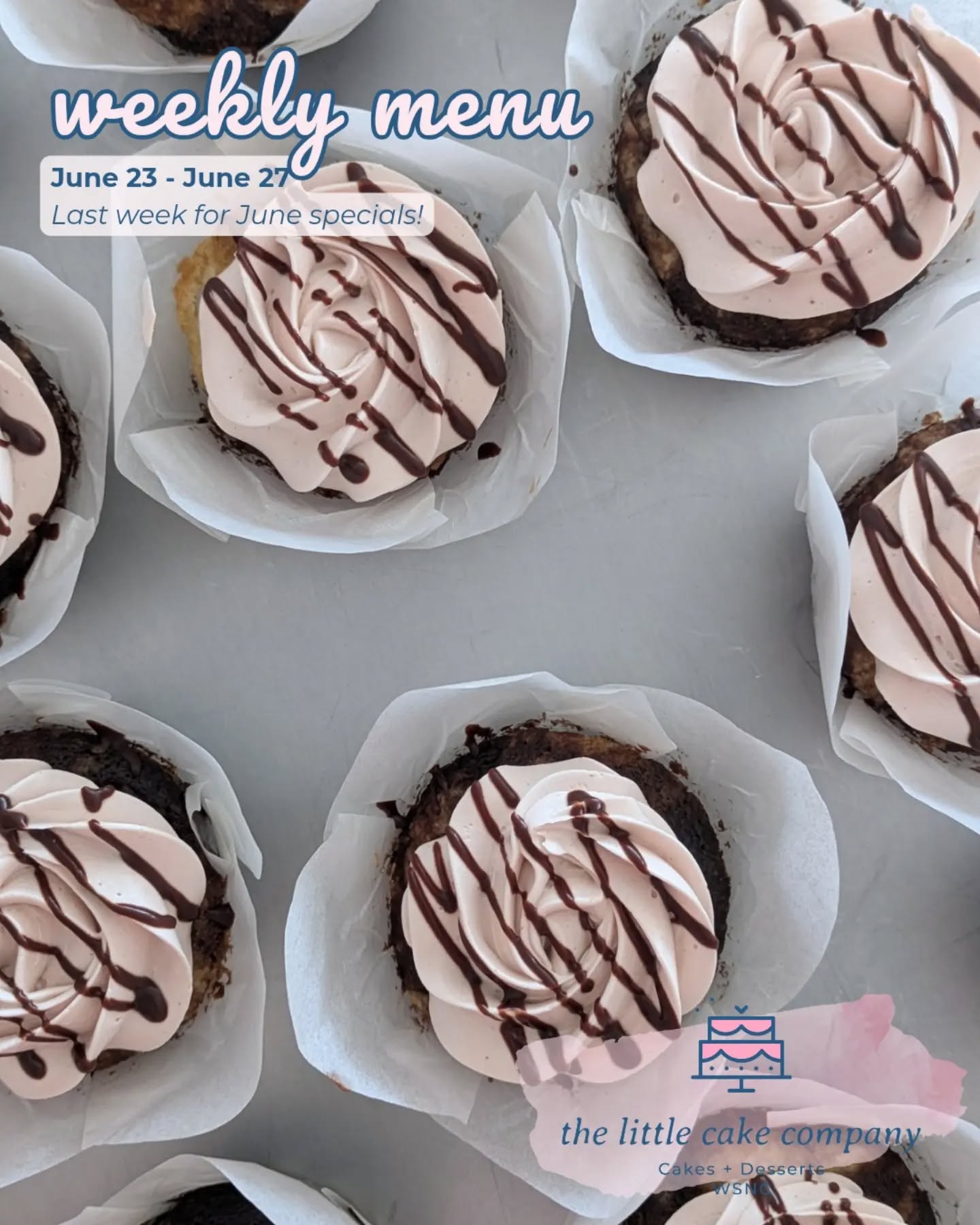 Happy Tuesday! Here's the menu for this week! 🧁🍪✨