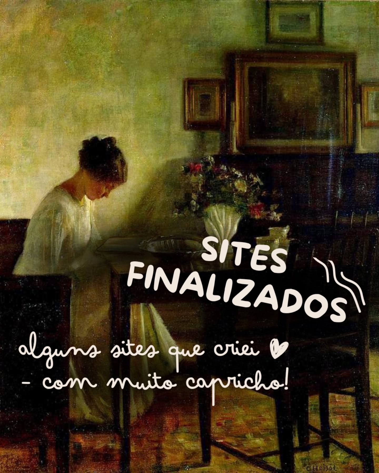 Cada projeto nasce de uma história, um objetivo e uma necessidade.
Aqui estão alguns dos sites que desenvolvi.
Cada um deles foi cuidadosamente pensado para refletir, com beleza, clareza e excelência, o propósito de quem confiou em mim para criar o seu espaço na internet.♡
✧ Marca pessoal
Andréia Janecek
Um espaço onde aplico minha própria metodologia de criação de sites, unindo organização, funcionalidade e uma experiência aconchegante.
✧ Site institucional
Escola Cristã de Literatura
@escolacristadeliteratura
Desenvolvido para apresentar a proposta da escola com clareza, elegância e uma experiência acolhedora, refletindo sua identidade e seus valores.
✧ Site de conteúdo
Mariana Teixeira
@_marianasteixeira
Estrutura leve e intuitiva, pensada para facilitar a atualização constante de conteúdos e proporcionar uma navegação agradável aos leitores.
✧ Marca pessoal
Ana Paula Alves
@anapaulas_alves
Um site criado para transmitir acolhimento, confiança e clareza, apresentando sua atuação com famílias e profissionais de forma sensível e organizada.
✧ Site profissional
Marcelo Rodrigues
Um espaço pensado para comunicar profissionalismo, transmitir confiança e fortalecer sua presença on-line.