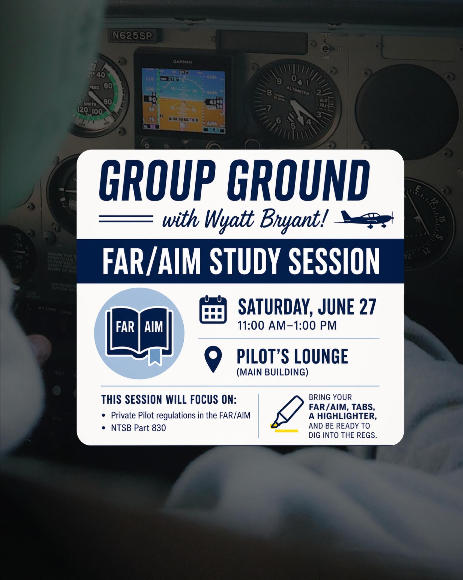 ✈️ Silverhawk fixed-wing students — FREE Ground School this Saturday! Bring your FAR/AIM, tabs, and a highlighter. We’ll see you there!