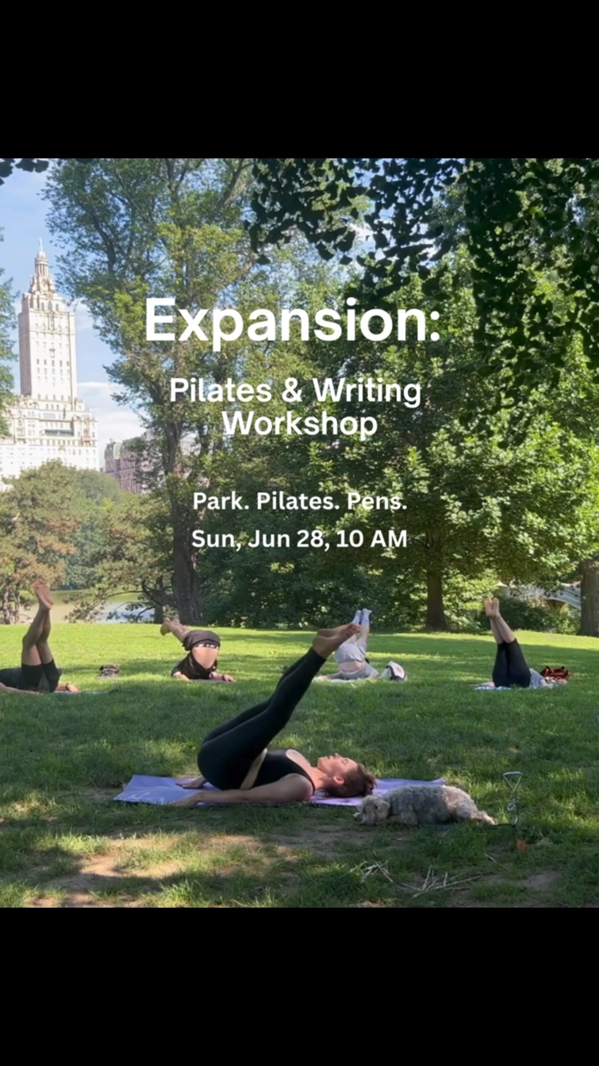 Fresh off the summer solstice, join us Sunday at 10 AM for a special Pilates and creative writing workshop designed to explore the theme of “Expansion.” Take a morning in the Park to recenter, reconnect with your body, and unlock your creativity as you discover exactly what you want to make room for this summer. And of course, we’ll have coffee for everyone. Book at link in bio.