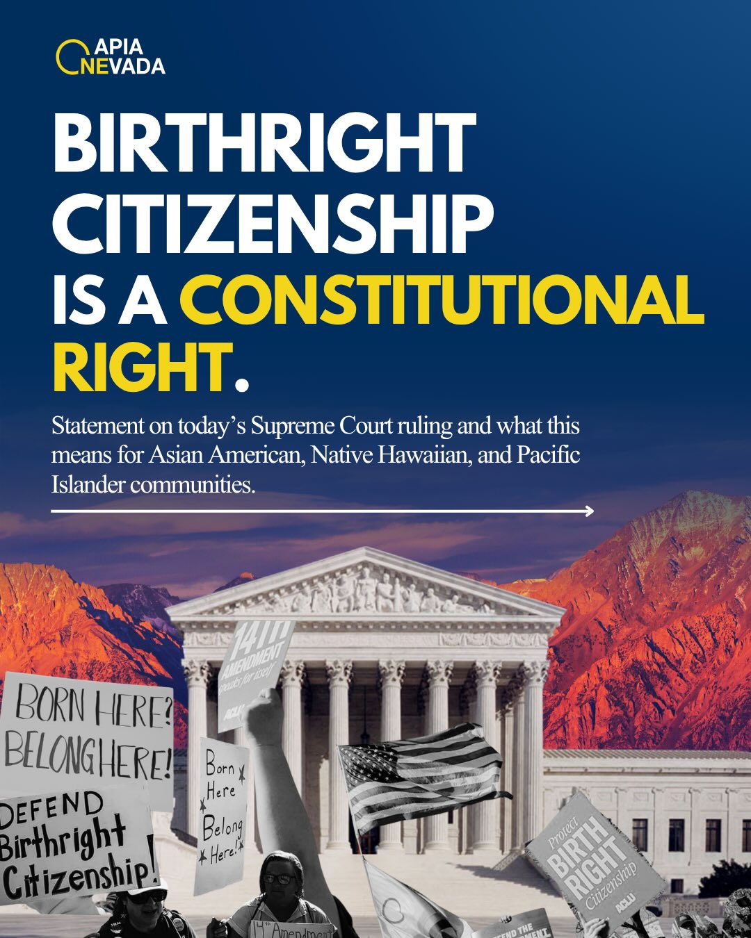 Birthright citizenship is a constitutional right.
#SCOTUS #BirthrightCitizenship #OneAPIANevada