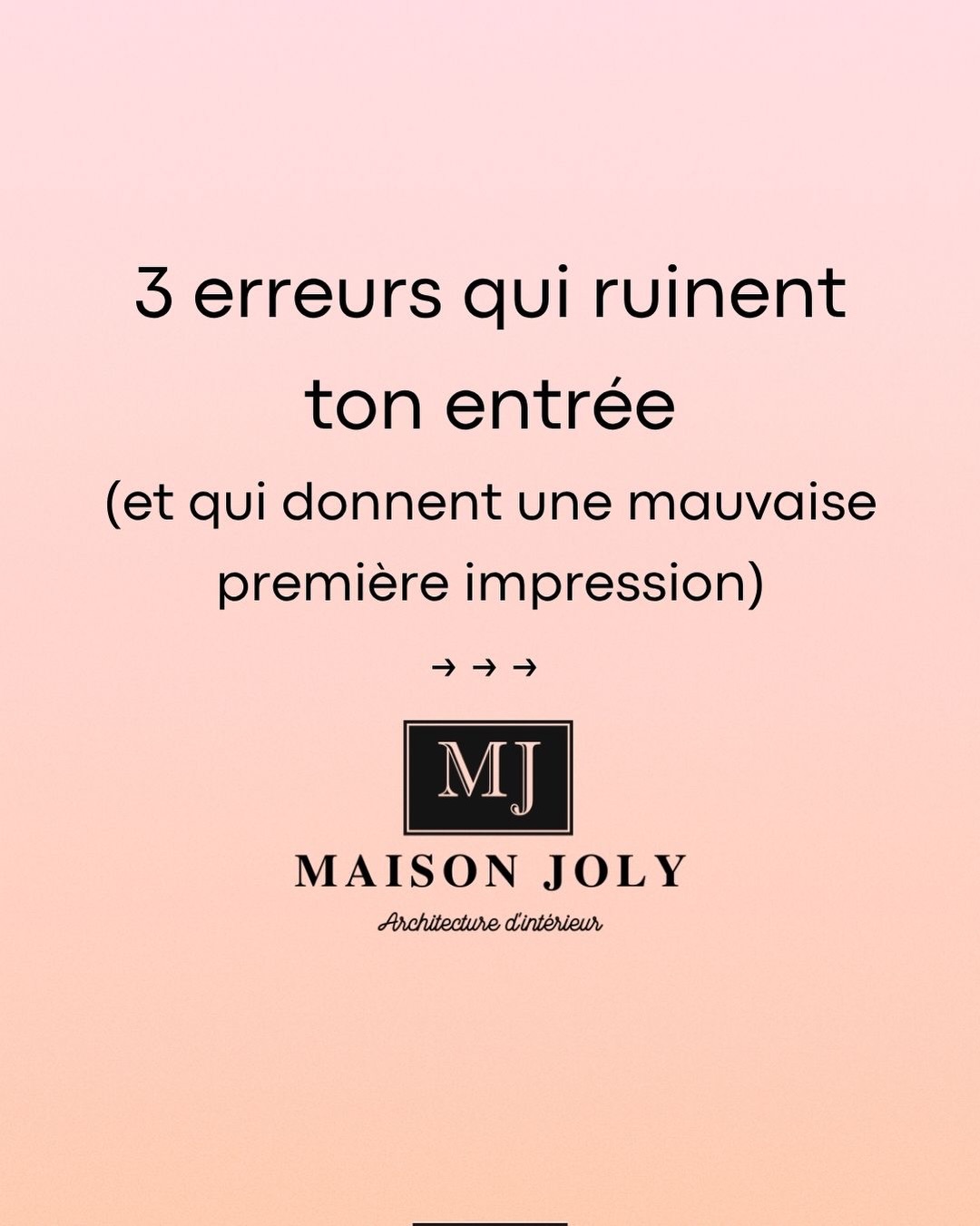 On pense souvent au salon, à la cuisine ou à la salle de bains…
Et pourtant, l’entrée est la première pièce que l’on découvre en arrivant.
En quelques secondes, elle donne une impression d’ordre, d’espace… ou de désordre.
Une entrée réussie n’est pas forcément grande.
Elle est surtout pensée pour votre quotidien.
👉 Parmi ces 3 erreurs, laquelle voyez-vous le plus souvent ?
—
📩 Vous avez un projet de rénovation ou d’aménagement ?
Maison Joly vous accompagne de la conception jusqu’au suivi des travaux pour créer des espaces esthétiques, fonctionnels et pensés pour votre mode de vie.
📍 Intervention en Île-de-France en maîtrise d’œuvre • Études de conception partout en France.
#ArchitectureInterieure #AmenagementInterieur #DecorationInterieure #RenovationMaison #maisonjoly