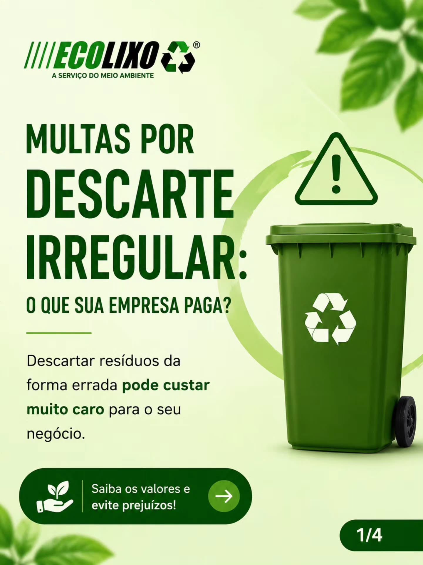 ⚠️ O descarte irregular de resíduos pode gerar multas milionárias e colocar sua empresa em risco.
Conte com a Ecolixo para uma gestão ambiental segura e regularizada.
📲 Solicite um orçamento!
#Ecolixo #GestãoDeResíduos #ColetaDeResíduos #MeioAmbiente #SustentabilidadeMTRCDFEmpresasFrancaSP