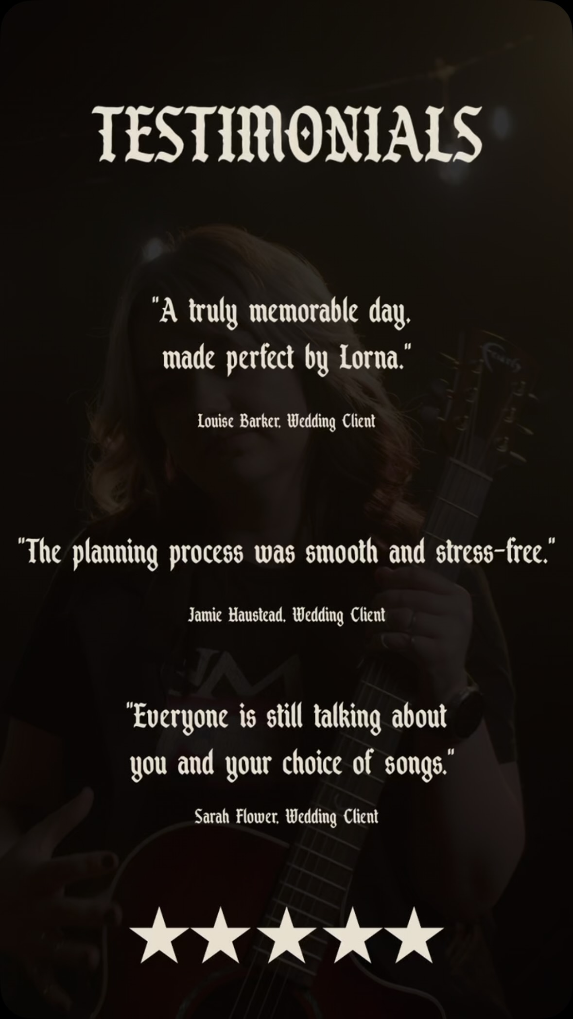 A few reviews from previous clients! Lovely to get a few words after, but the real treat is getting to be part of your day! It’s a privilege! #altweddingsinger #weddingsinger #yorkshirewedding #altwedding