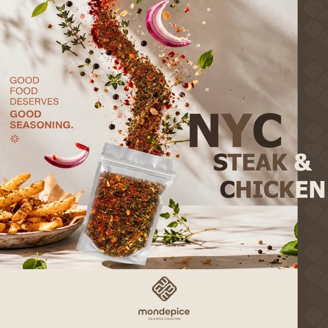 Handcrafted in small batches, made to transform the everyday. ✨
Our NYC Steak & Chicken blend is a smoky, savory seasoning crafted with real herbs and spices (Thyme, Savory, Oregano, Chopped Onions, Cayenne, Basil, Smoked Paprika, Ancho, Truffle Salt, & Black Pepper), carefully balanced for bold, layered flavor.
Because great food isn't complicated. It's all in the details.
✨ Elevate the ordinary.
#Mondepice #Handcrafted #GourmetSpices #Foodie #ArtisanFood #ElevateTheOrdinary