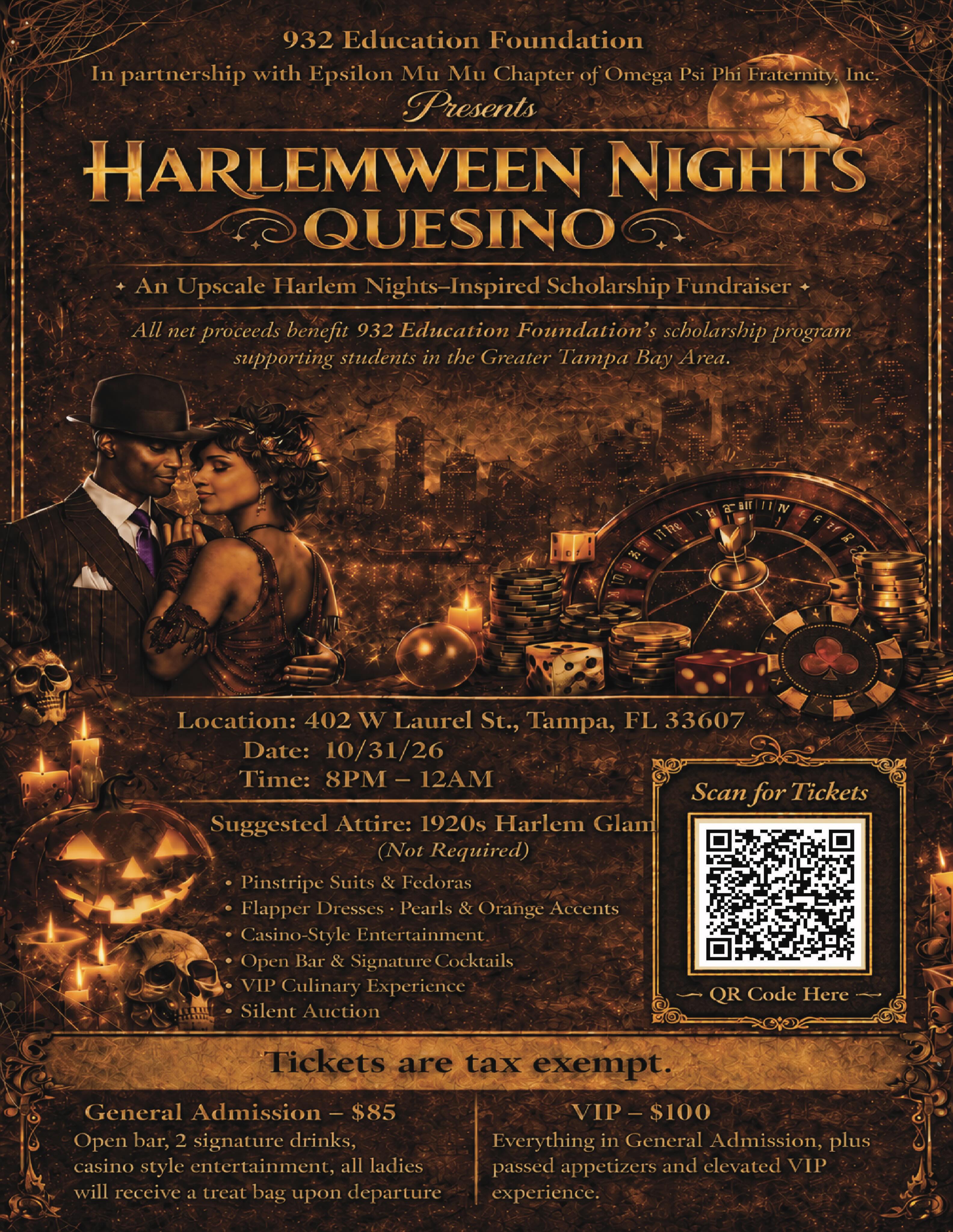 🎃✨ The Fall Groove is getting a Harlemween twist! ✨🎃
Get ready for Harlemween Fall Groove — a grown, classy, and unforgettable night where Harlem style meets Halloween energy.
Come dressed to impress in your best Harlem-inspired costume or stylish Halloween look and enjoy a night filled with music, dancing, great vibes, and nonstop fun.
🗓️ Saturday, October 31, 2026
📍 Bob Buckhorn River Center
🎶 Music | Costumes | Grown & Classy Vibes | Fall Groove Energy
This is not just another Halloween party — this is the Fall Groove with style, flavor, and a Harlemween vibe you don’t want to miss.
Grab your crew, secure your look, and get ready for a night to remember!
🎟️ Tickets available now on Eventbrite:
https://www.eventbrite.com/e/harlemween-nights-quesino-tickets-1988714990070
#HarlemweenFallGroove #unlocktampabay #HarlemweenNights #Quesino #GrownAndClassy OmegaPsiPhi
