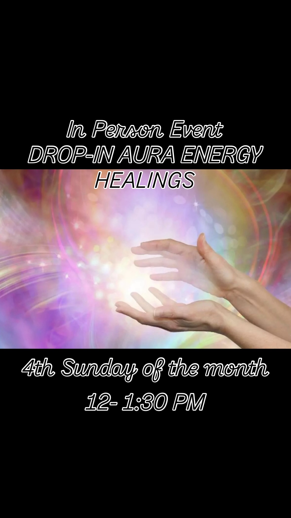 FREE: In Person Event
Aura ENERGY HEALINGS
drop in any time between 12-1:30 PM
Open to the community
Location
3164 Putnam Blvd
Suite B
Walnut Creek, CA 94597
Join us:
Sunday July 26th
#intuitiveway #intuitivehealing #intuitivehealer #aurahealing