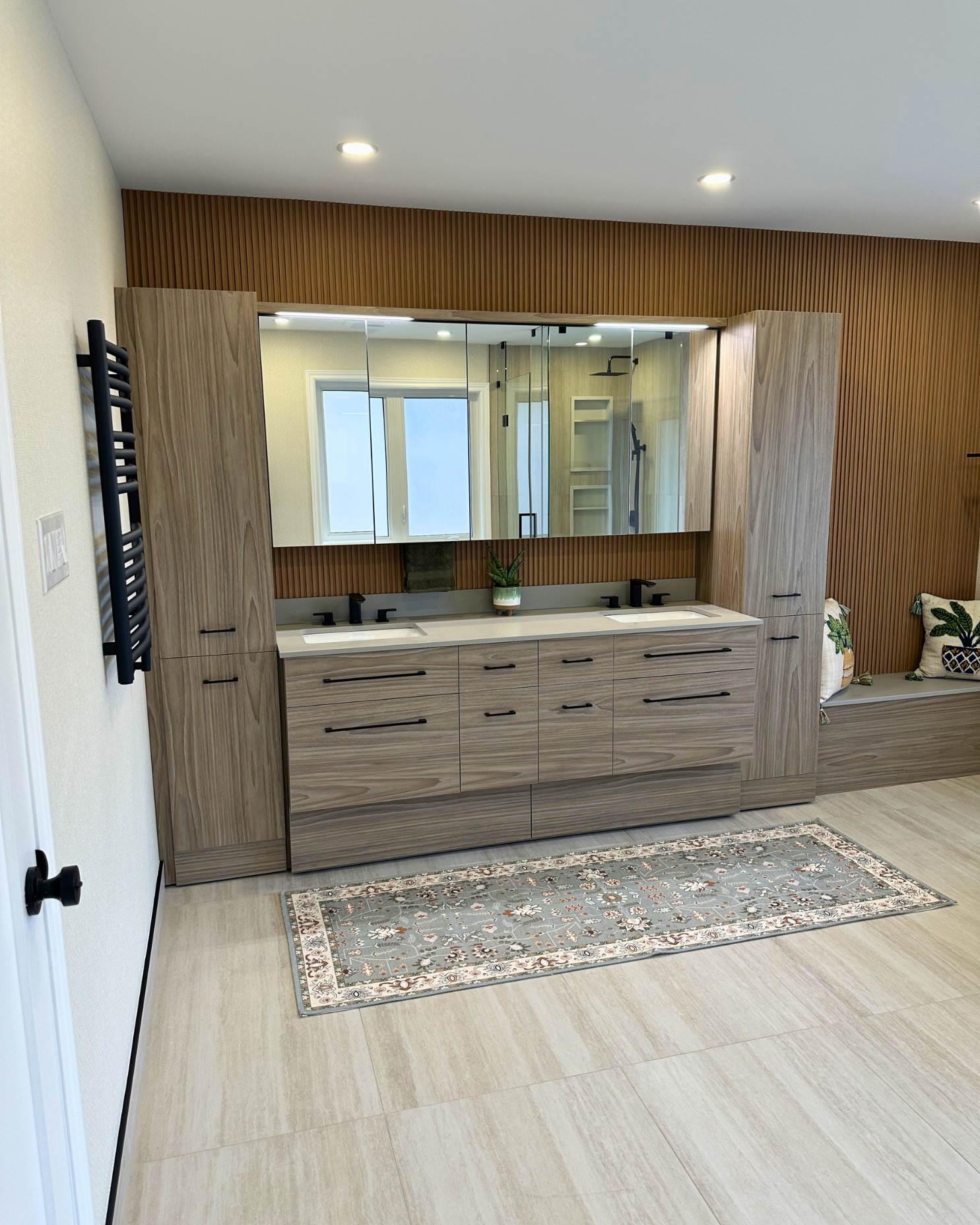 Some renovations deserve more than a quick look.
This is one of them.
Every swipe reveals another detail that came together to completely transform this primary ensuite in Mississauga.
From the custom 112” Vanico vanity and generous storage…
to the freestanding tub, heated towel warmer, matte black fixtures, custom bench, and seamless tile work…
Nothing was selected by chance.
Even some of the biggest improvements weren’t visible at first.
By rethinking the layout, reclaiming unused space inside the walls, and designing around how our clients actually live, we created a bathroom that feels brighter, more functional, and more luxurious every single day.
And if you make it to the final few photos…
You’ll see where it all began.
The before photos are a reminder that great transformations don’t happen because of expensive finishes alone.
They happen because of thoughtful planning, quality craftsmanship, and attention to every detail.
👀 Be sure to check out our previous post for the full video walkthrough with Rowan, where he shares the story behind the renovation and some of the design decisions that made this project so successful.
💟 Save this post for future bathroom inspiration.
Thinking about renovating your own bathroom?
👉 Visit purpleproperties.ca to explore our featured projects, read our client testimonials, and request your free renovation quote today! ✨🛁💟
.
.
.
#PurpleProperties #TransformingRealEstate #BathroomRenovation #BathroomRemodel #TorontoHomes