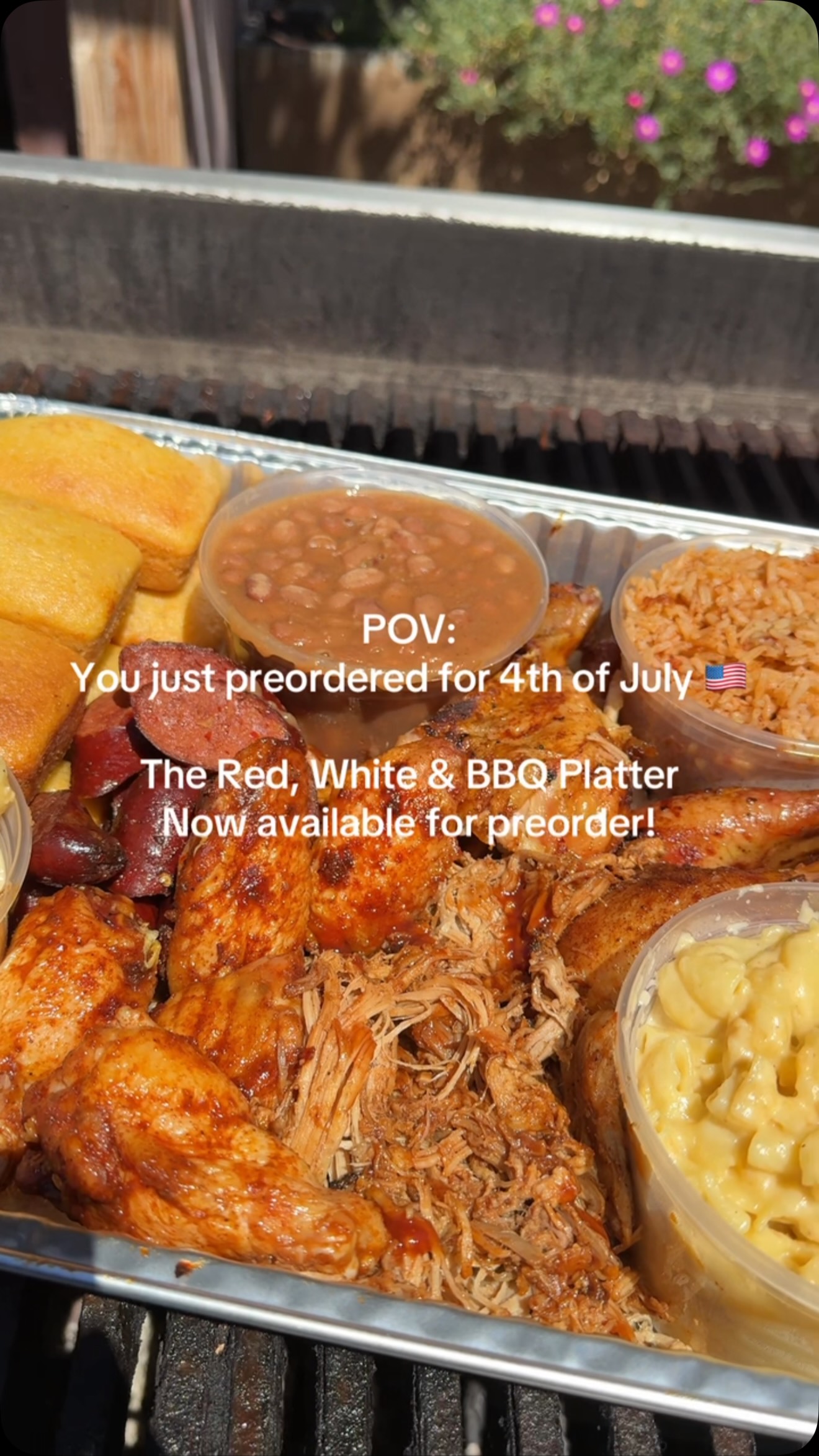 The Red, White & BBQ Platter is officially available for pre-order! 🇺🇸🔥
Perfect for feeding the family without spending the day at the grill. Pick up on the 4th and let us handle the BBQ.
Pre-orders are open now while availability lasts.