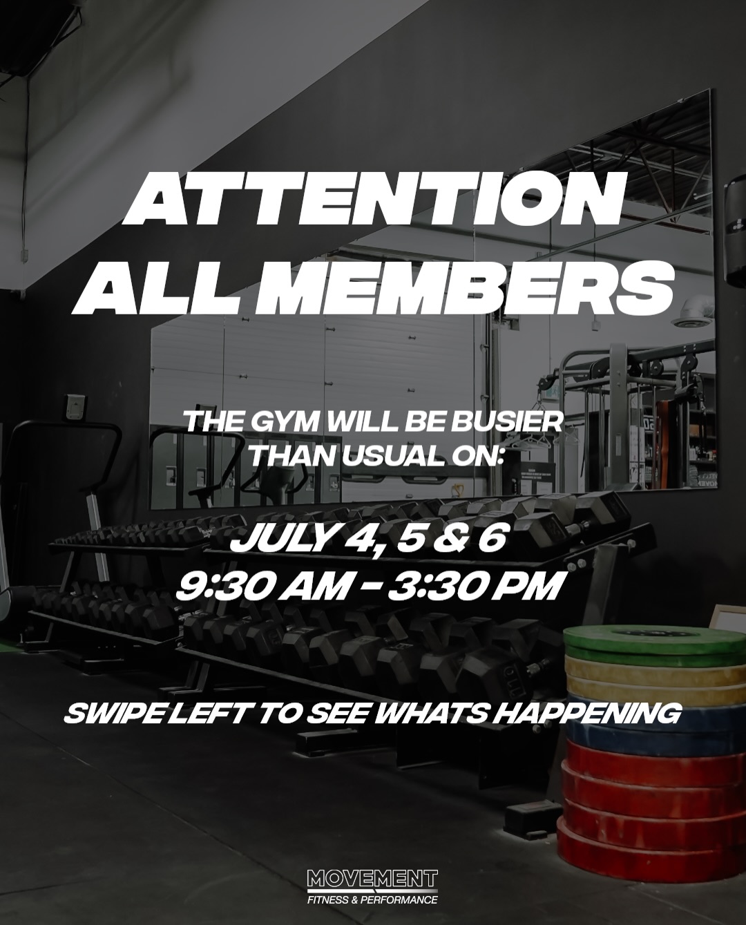 Heads up!
This Saturday, Sunday, and Monday (July 4–6), we’ll be hosting a 3-day seminar here at Movement.
The gym will be busier than usual, but we’re still fully open for members, clients, and training sessions.
You may notice a few pieces of equipment and training areas temporarily moved around to accommodate everyone attending the seminar.
Thanks for your patience and understanding—we’re looking forward to an awesome weekend!