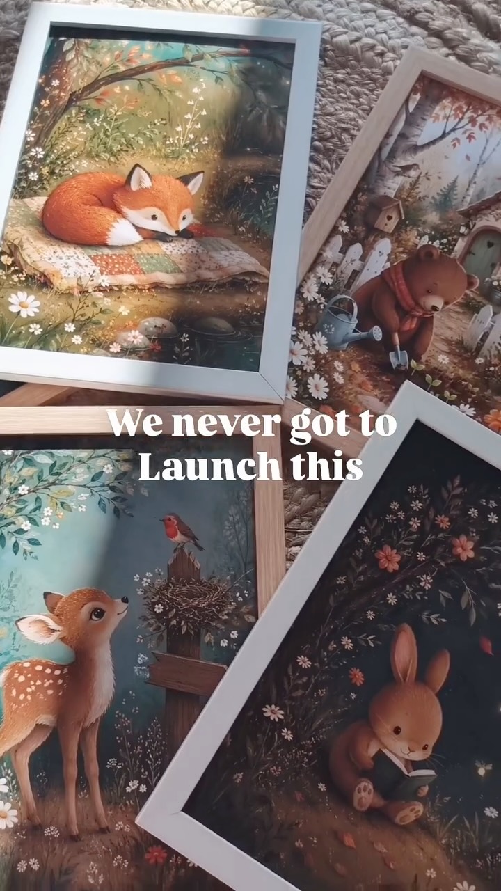 We never got to launch this.
Shared The Cozy Wood set with a few families in our circle last week. Before we could list it on the website, every single one had found a wall.
Six prints. One cozy woodland world. A fox stepping out in the rain, a bear tending his garden, a fawn in the meadow, a bunny lost in a book, an owl by lantern light, a little hut glowing from within.
Coming soon @ flippytales.in
Drop a ❤️ below if you want to know the moment it’s live. You’ll hear first.
Soul-led art for kids’ rooms
#nurserywallart #storybookart #kidsroomwallart #kidsroomdecor #raisinghappykids