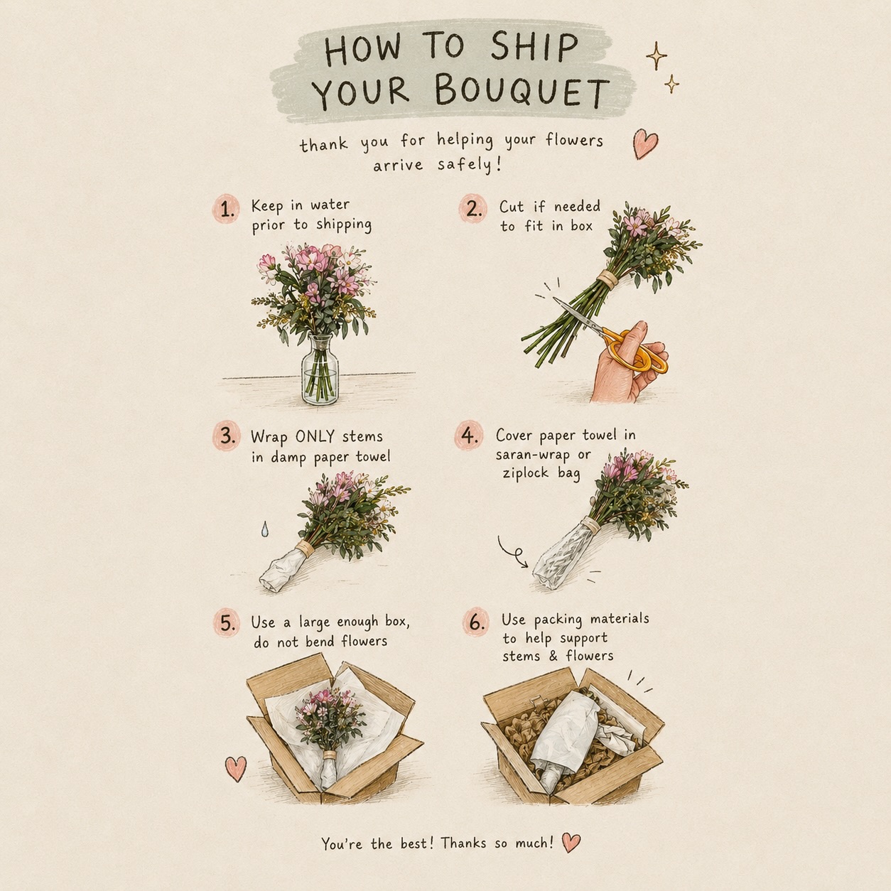 Shipping your flowers to us is easier than you might think! 🌸📦 These are the basic steps we recommend to help your blooms arrive safely at our studio. Whenever possible, we encourage clients to reuse a box they already have on hand to help reduce waste ♻️
One of the most important tips? Avoid any moisture on the actual flowers. Damp petals can lead to mold & damage them during transit.
We receive flowers from all across the United States and Canada every week. Following these simple steps helps ensure your bouquet arrives ready for preservation 🤍
Have questions before shipping? We’re always happy to help!
#weddingbouquetpreservation #pressedflowers preservedflowers
pressed wedding flowers, wedding bouquet preservation, pressed wedding bouquet, flower preservation, bouquet pressing, pressed floral art, bridal bouquet keepsake, wedding flower keepsake, real flower artwork, custom flower preservation, hand pressed flowers, heirloom bouquet art, wedding day flowers, bridal keepsake, timeless florals, dried wedding flowers, flower pressing artist, custom floral frame, preserved wedding florals, handmade wedding keepsake