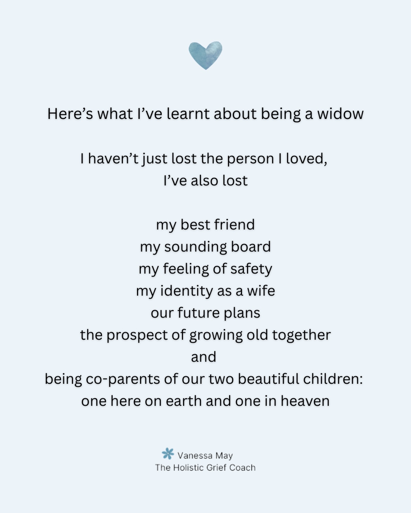 Today is International Widows Day. Widowhood can be a lonely path. I became a widow two and a half years after losing my son. I don’t think I would have survived those early days without my husband by my side. I miss him every day ❤️🩹
Sending love to all widows today 🫶
If this post resonates, please shave, save, like and follow 🤍
.
#internationalwidowsday #widow #widowlife #widowsupport