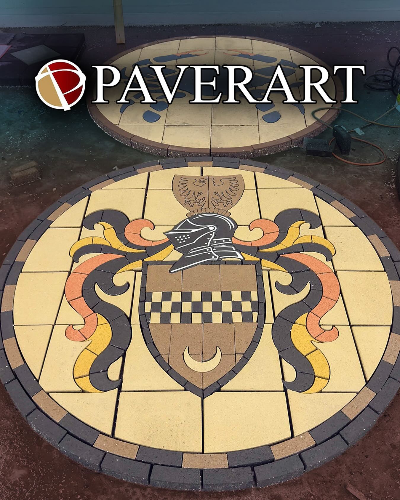 A family crest made for a driveway that actually has to do its job.
This design is fully permeable, with spacing through the field so water can move through instead of sitting on top. The helmet and shield get engraved detail, the color work gets cut piece by piece, and the whole thing is made to handle real driveway use.
Heritage, drainage, and concrete craftsmanship all working together.
#driveway #permeable #paverdesign
