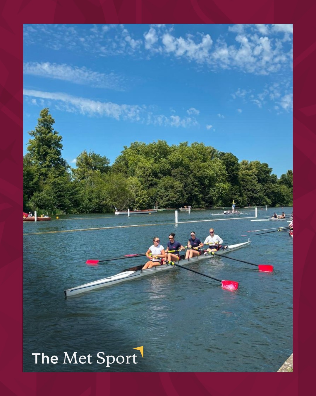 Cardiff Met Rowing continues rapid rise with landmark Henley Women’s Regatta qualification.
Cardiff Met Rowing continued its impressive season of progress as five athletes competed at Henley Women’s Regatta, marking another major step forward for a programme that has been rebuilt this year.
Read more > The Met Sport (Link in Bio)
______________________
Mae Rhwyfo Met Caerdydd yn parhau i dyfu’n gyflym gyda chymhwyster nodedig i Regatta Menywod Henley.
Parhaodd Rhwyfo Met Caerdydd â'i thymor trawiadol o gynnydd wrth i bum athletwr gystadlu yn Regatta Menywod Henley, gan nodi cam mawr arall ymlaen i raglen sydd wedi'i hailadeiladu eleni.
Darllenwch fwy > > The Met Sport (Dolen yn y Bio)
#TheMetSport #Rowing #Regatta