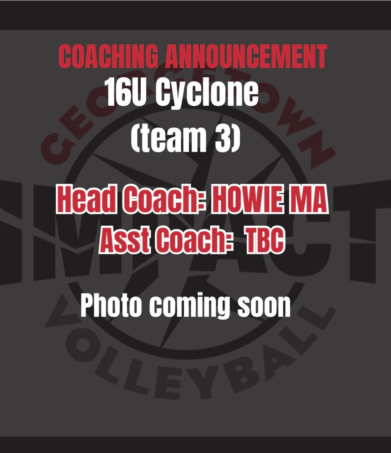 We are thrilled to announce that we have secured a coach for the 3rd 16U girls team for the 2026/27 season.
Howie Ma will be stepping in to head coach the 16U Cyclone team. We will be looking to fill roster spots in July. Next 16U Open Gyms is July 2nd.