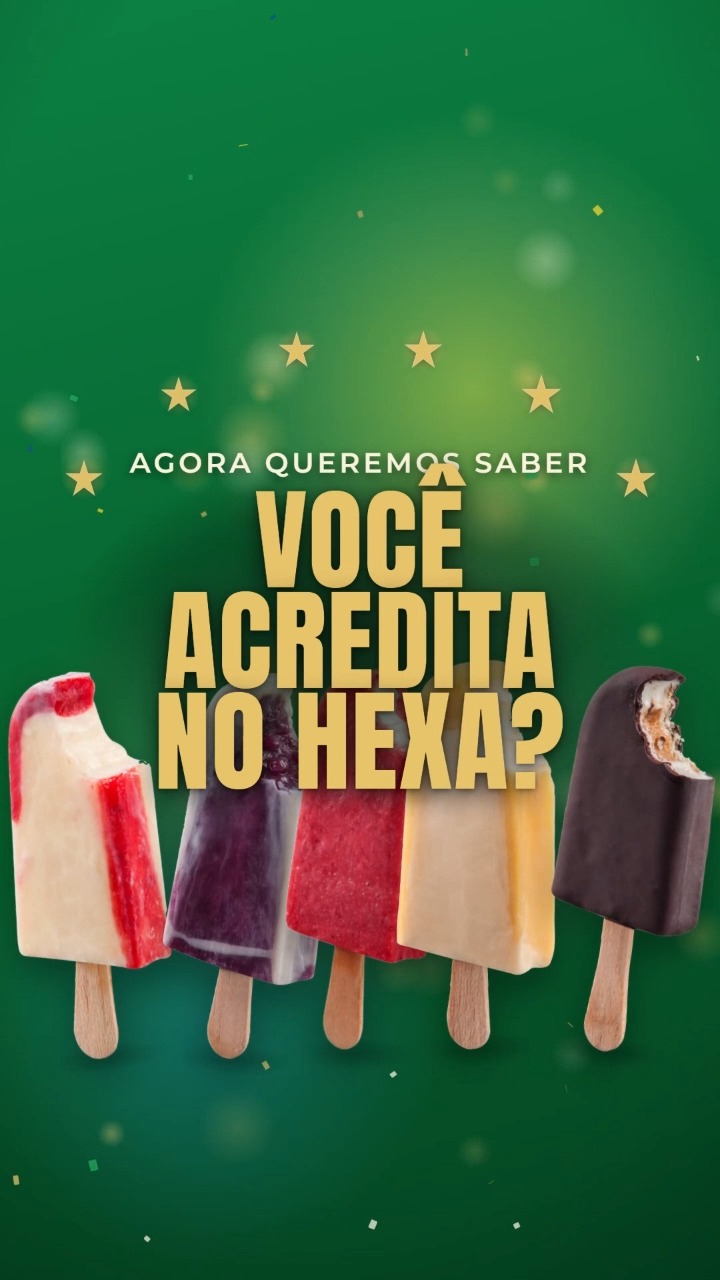 O Brasil venceu, o Atelier Fruchteis comemora… e agora a pergunta é:
será que vem o HEXA? 🇧🇷🍦
Comenta aqui: você acredita?
#fruchteis #brasil #hexa #copadomundo #saborinesquecível