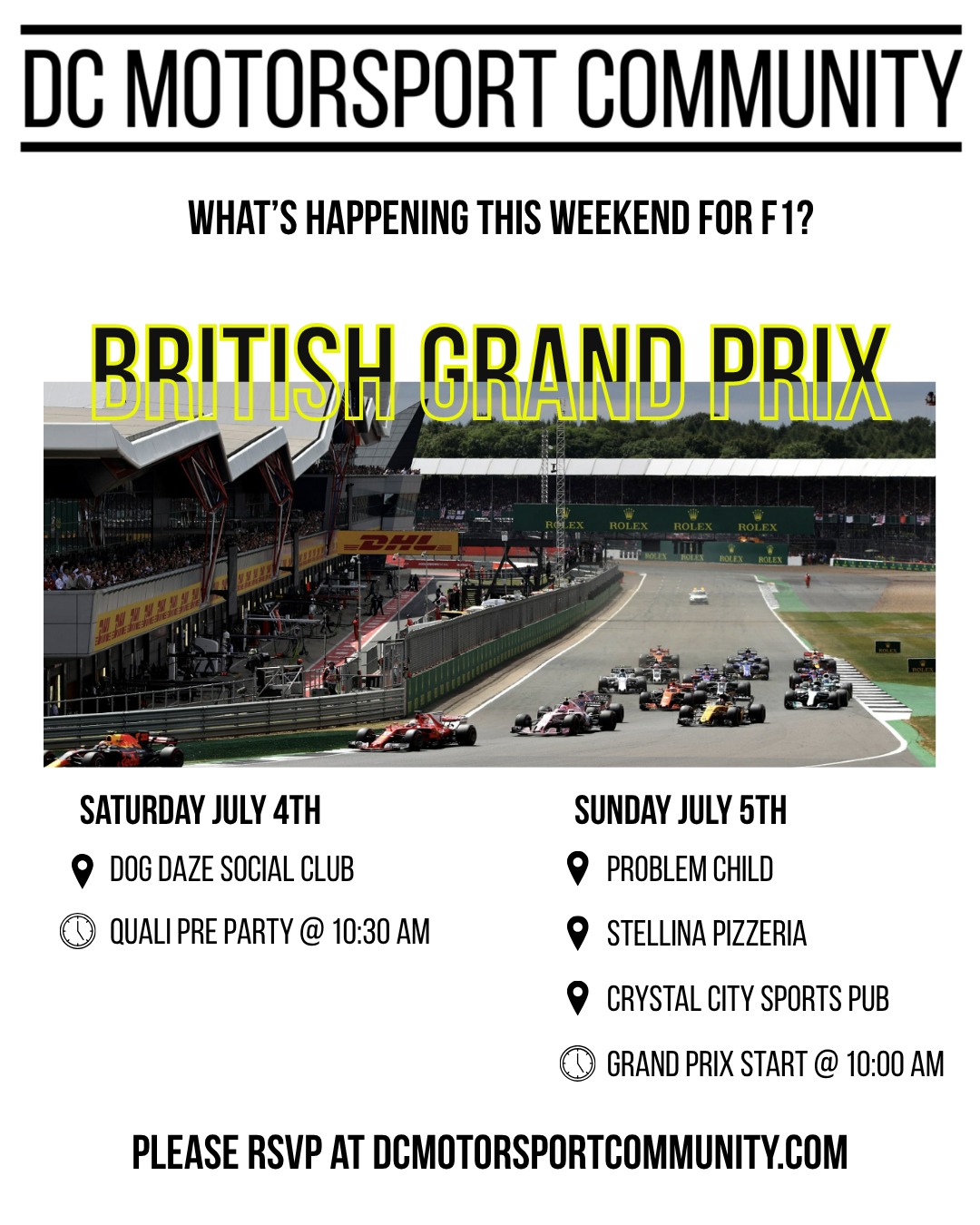 The British Grand Prix is here!
This weekend, Formula 1 returns to one of the most iconic circuits in motorsport. Silverstone.
Widely considered the birthplace of Formula 1, Silverstone has been home to legendary moments, unforgettable battles, and some of the fastest corners in racing. From Maggots and Becketts to Copse, it's a circuit that rewards confidence, precision, and commitment.
With the championship battle heating up and a passionate home crowd ready to make some noise, expect another weekend of incredible racing.
Who are you backing this weekend?
🏆 Race Winner:
⚡ Surprise Performer:
🔥 Bold Prediction:
PLEASE RSVP!
We'll see you on race day 🏁
#DCF1 #DCMotorsportCommunity #BritishGP #Silverstone #Formula1 #RaceWeekend #MotorsportCulture #F1Fans