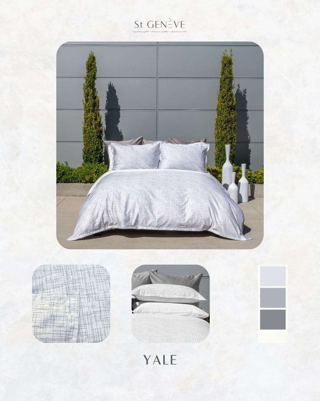 YALE | PRINTED SATEEN
Indulge in the architectural allure of Yale, a geometric sketch work print that exudes a sophisticated and contemporary vibe.
100% long-staple cotton
340 thread count
OEKO-TEX® certified (137 CITEVE)
Made for St Genève in Portugal
https://f.mtr.cool/xriquhdysl
#TextileArt #FabricDesign #PatternDesign #CreativeFabrics #DesignInspiration #FabricPatterns #HomeDecor #ContemporaryTextiles #DesignerFabrics #InteriorDesign #GeometricPatterns #ModernInteriors #TextileLovers #BeyondBotanicals