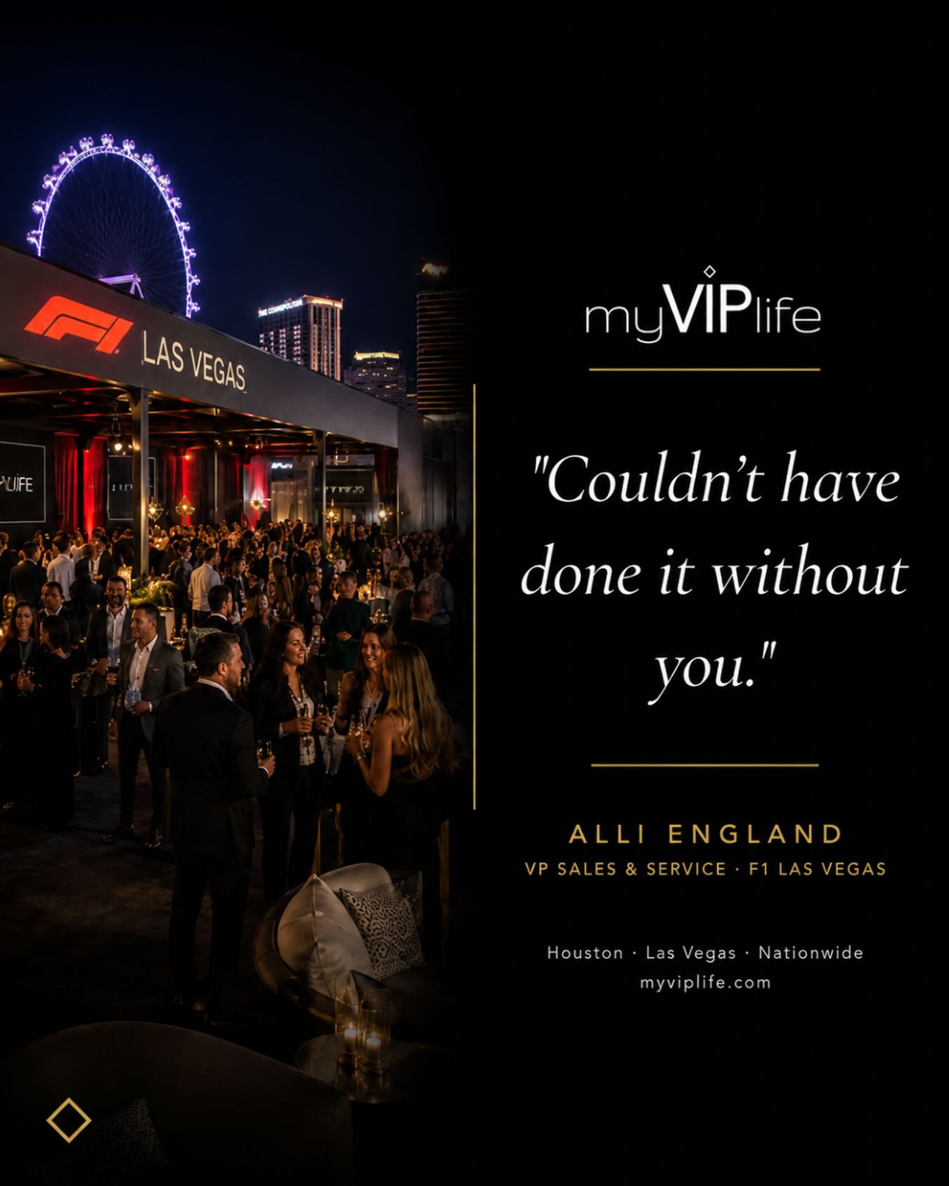 We don't just plan events. 🏆
We craft moments people talk about.
Ready to activate? 👉 myVIPlife.com