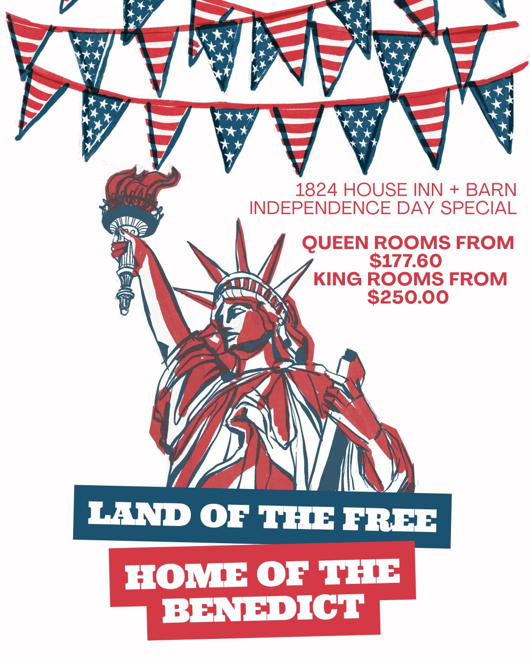 🇺🇸 Stars, Stripes & Savings! 🇺🇸
This Independence Day, celebrate your freedom... from paying full price. 🇺🇸🎆
Book your getaway by July 5th at 1824 House Inn + Barn and enjoy special pricing on select rooms through the end of July. Spend your days exploring the Mad River Valley, swimming in the river, hiking scenic trails, relaxing by the fire pits, and your evenings enjoying dinner, drinks, and small-town Vermont charm.
✨ Special Independence Day Celebration Rates Available
🏊 River access
🍳 Full cooked-to-order breakfast included
🍹 Dinner & cocktails in the Barn
Because the only thing better than a long holiday weekend... is getting a great deal on it.
Book directly (at link in bio)before these patriotic rates disappear! 🇺🇸.
#FourthOfJuly #IndependenceDay #VisitVermont #MadRiverValley #1824House #VermontGetaway #BookDirect #SummerInVermont