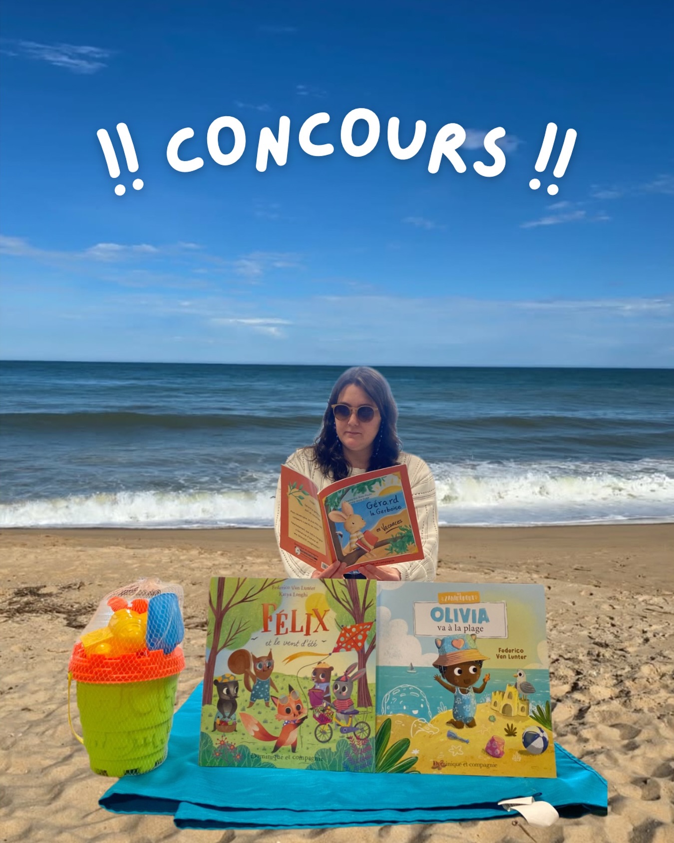 ☀️ CONCOURS ESTIVAL ☀️
Afin de célébrer l’arrivée de l’été, courez la chance de gagner 3 albums jeunesse à thématique estivale de chez Dominique et compagnie, en plus d’un ensemble pour faire des châteaux de sable. Parfait pour les vacances! 🏖️
Pour participer, vous n’avez qu’à suivre la page de la Librairie Les Deux Sœurs et à tagger, en commentaires, la personne avec qui vous feriez le plus beau château de sable 😉🏰
Le tirage se fera le 7 juillet 🩵
@dominiqueetcompagnie
#litteraturejeunesse #lecture #librairie #concours