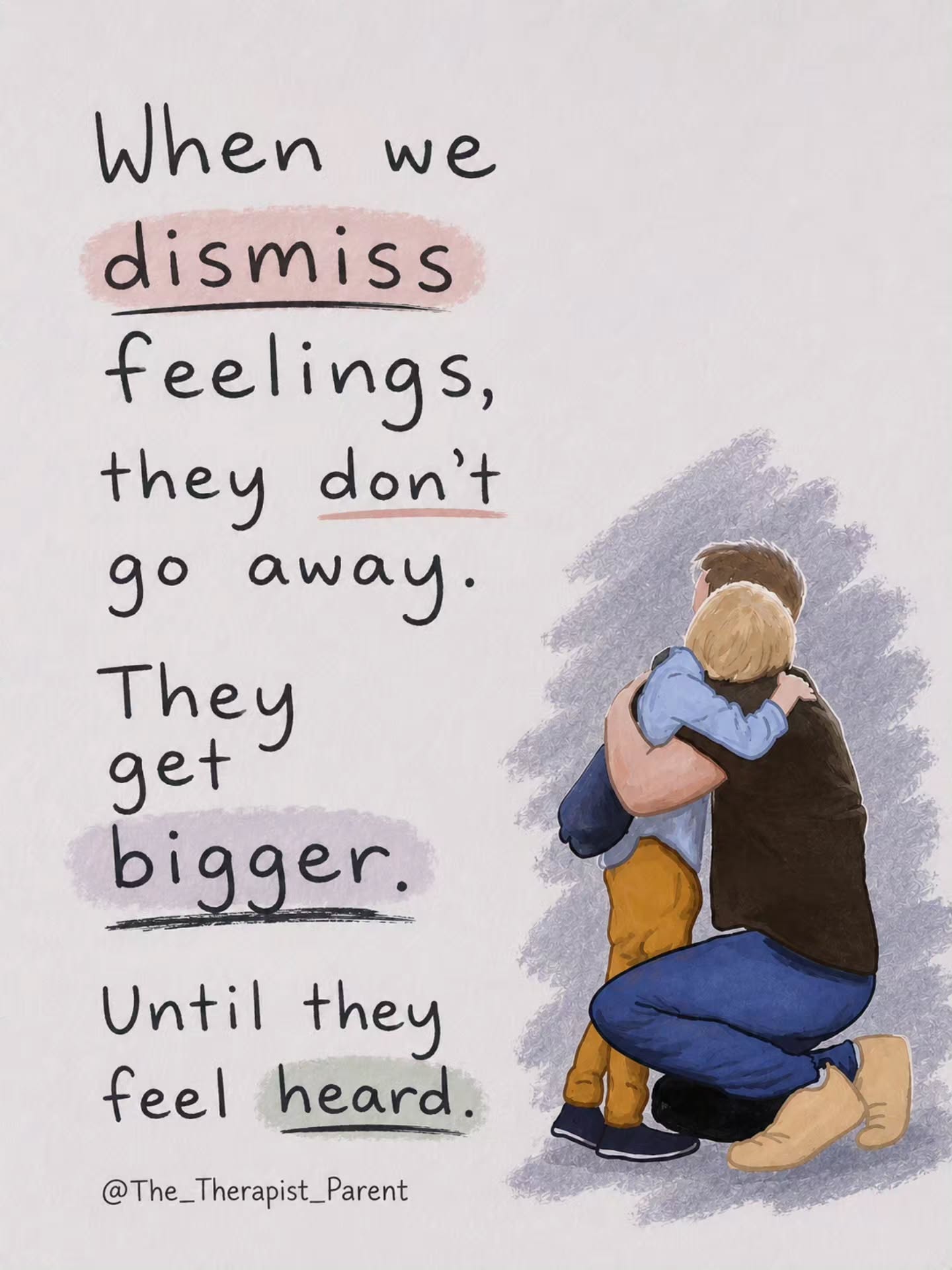 When we validate a child’s emotions, we show them: “I hear you, I believe you, and your feelings make sense.” 💛
Without that validation, kids often feel they need to “turn up the volume” of their anxiety, frustration, or sadness just to get us to notice. That’s when big behaviours and meltdowns happen.
Validation doesn’t mean agreeing with everything your child says. It simply means recognising their experience as real and important to them.
The more children feel believed the first time, the less they need to shout with their behaviour.
Do you remember a time when you just needed someone to say, “I get it”?
📖 For more insights, you can find my book Guidance from The Therapist Parent here: www.thetherapistparent.com or on Amazon.