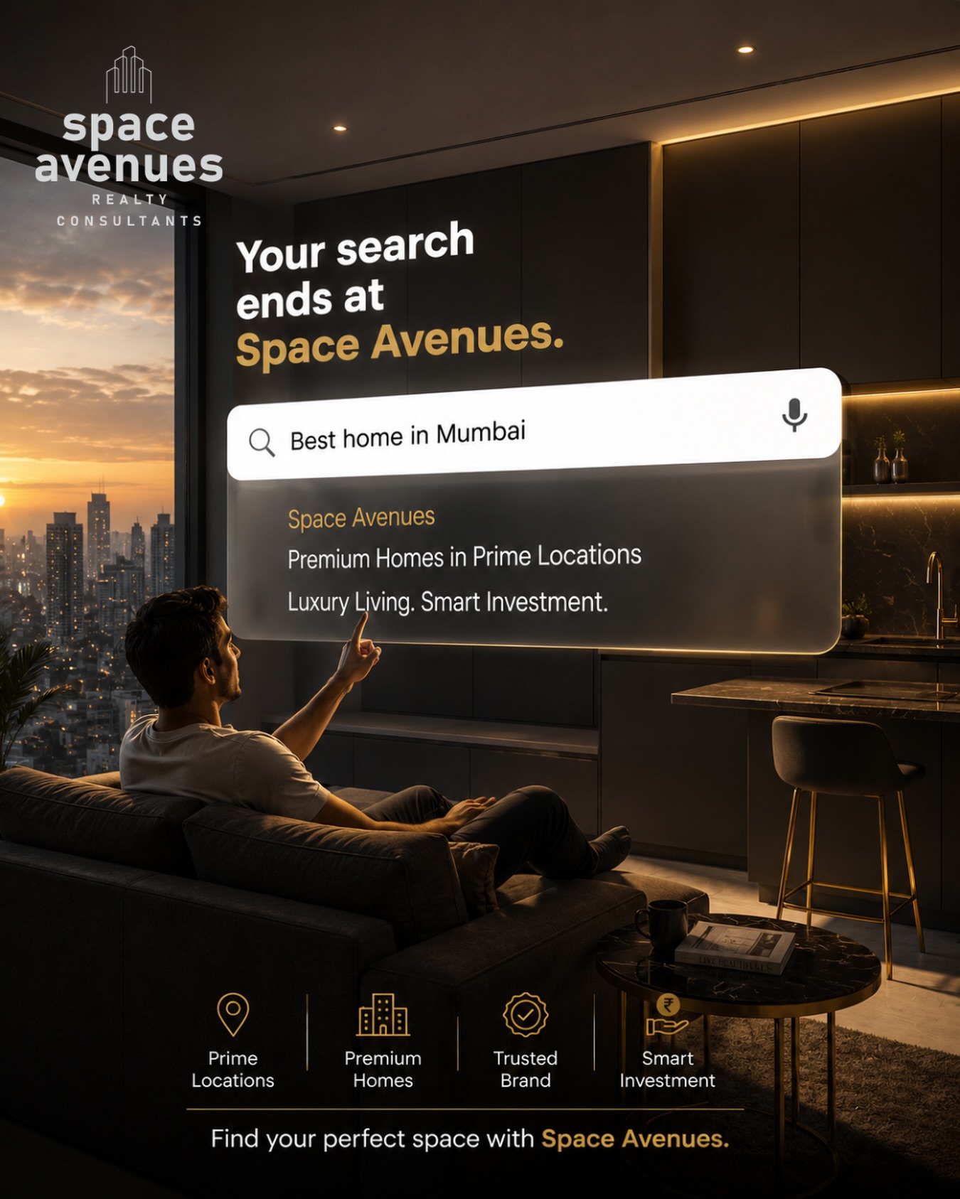 Your search for the perfect property deserves more than endless listings—it deserves the right guidance.
At Space Avenues, we simplify every step of your real estate journey by understanding your needs, curating the right opportunities, and helping you make confident decisions.
Whether you’re buying your dream home or investing for the future, your search ends here.
📍Find the right space. Build the right future.
Contact us or visit us at spaceavenues.com
#SpaceAvenues #YourSearchEndsHere #MumbaiRealEstate #DreamHome #PropertyInvestment
