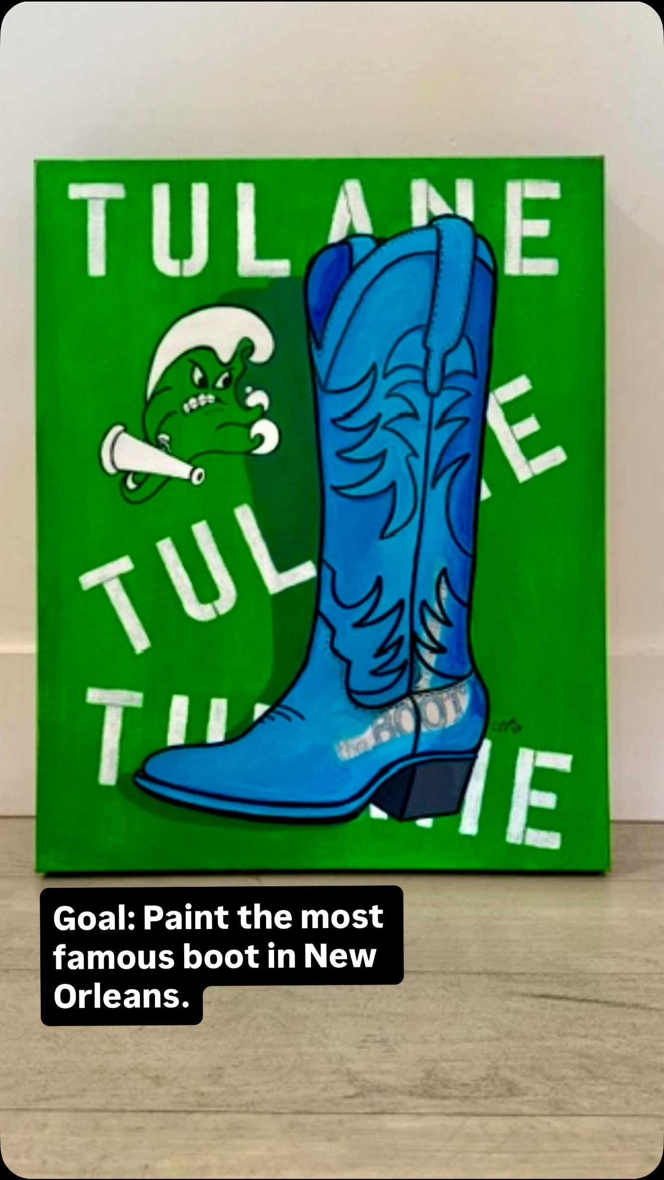 Custom. Hand painted. One of one.
Loved seeing this piece make its way from my studio to Sammi’s bed party.
My favorite line:
“This Suzoki Art is going to look so good in my Monroe dorm room.”
Thanks @murrayhillboy ! I’ll take that as a five-star review. 😂