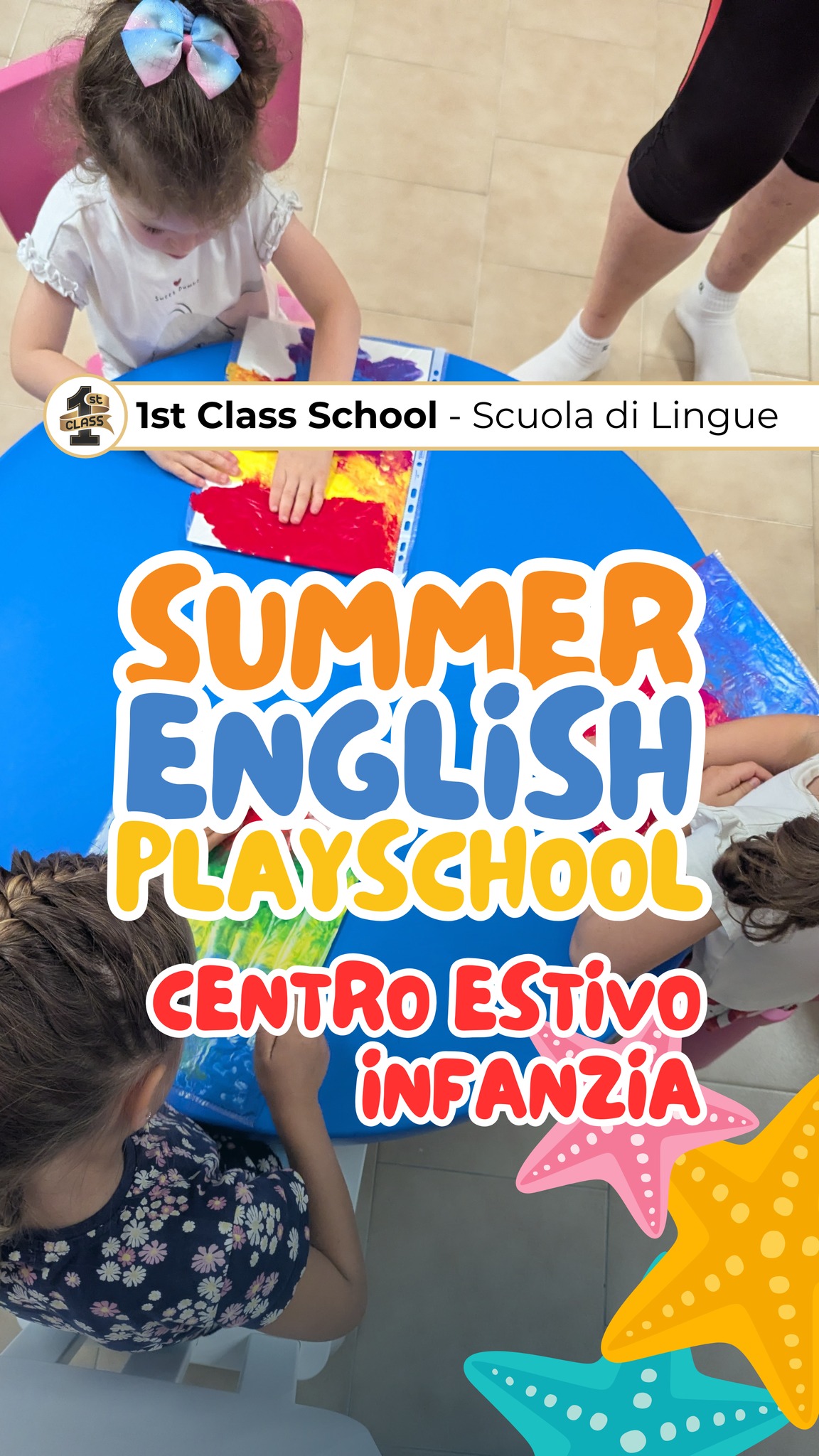 Vorresti per tuo figlio un'esperienza diversa per questa estate?
Il Playschool (dai 3 anni ai 5) può essere l'opzione giusta.
Una settimana all'insegna dell'inglese tra giochi, canzoni, balli e risate.
Perché occuparsi di educazione linguistica non deve essere noioso, anzi! Più ci si diverte più è facile!
A Quart, ti aspettiamo dal 6 al 10 luglio, per un centro estivo pomeridiano unico nel suo genere.