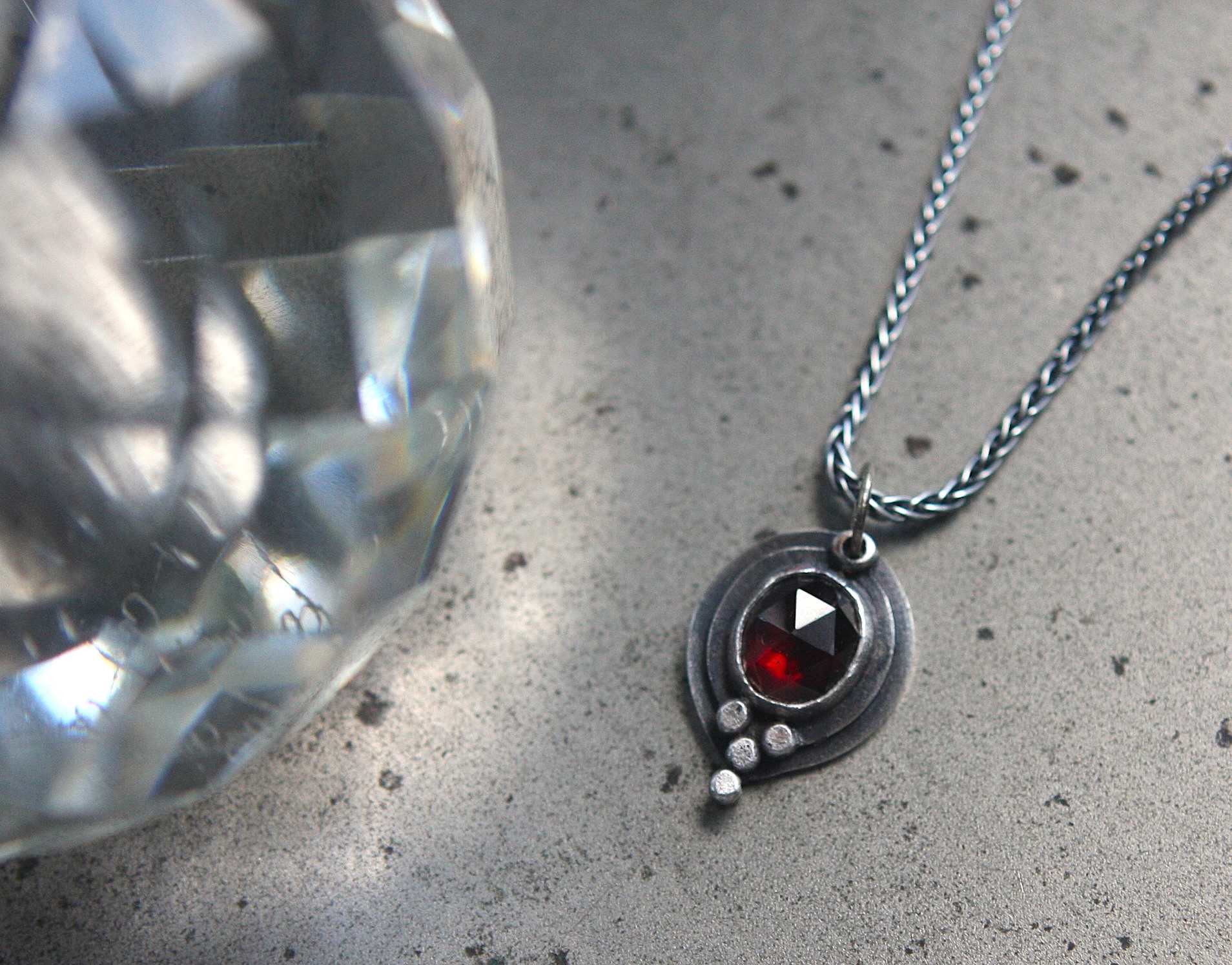 I just finished up this little piece a couple days ago. I thought about keeping it. It goes with almost everything. It’s a rose-cut red garnet set in layered silver. I’ve also added a lovely 16” wheat chain.
Happy Holiday weekend everybody!
This pendant will be the last pendant added to my online shop before the end of the 10% off sale going on through the 5th.
.
.
.
#redgarnet #jewelrycollector #artisanmade #giftforher #ilovejewelry
