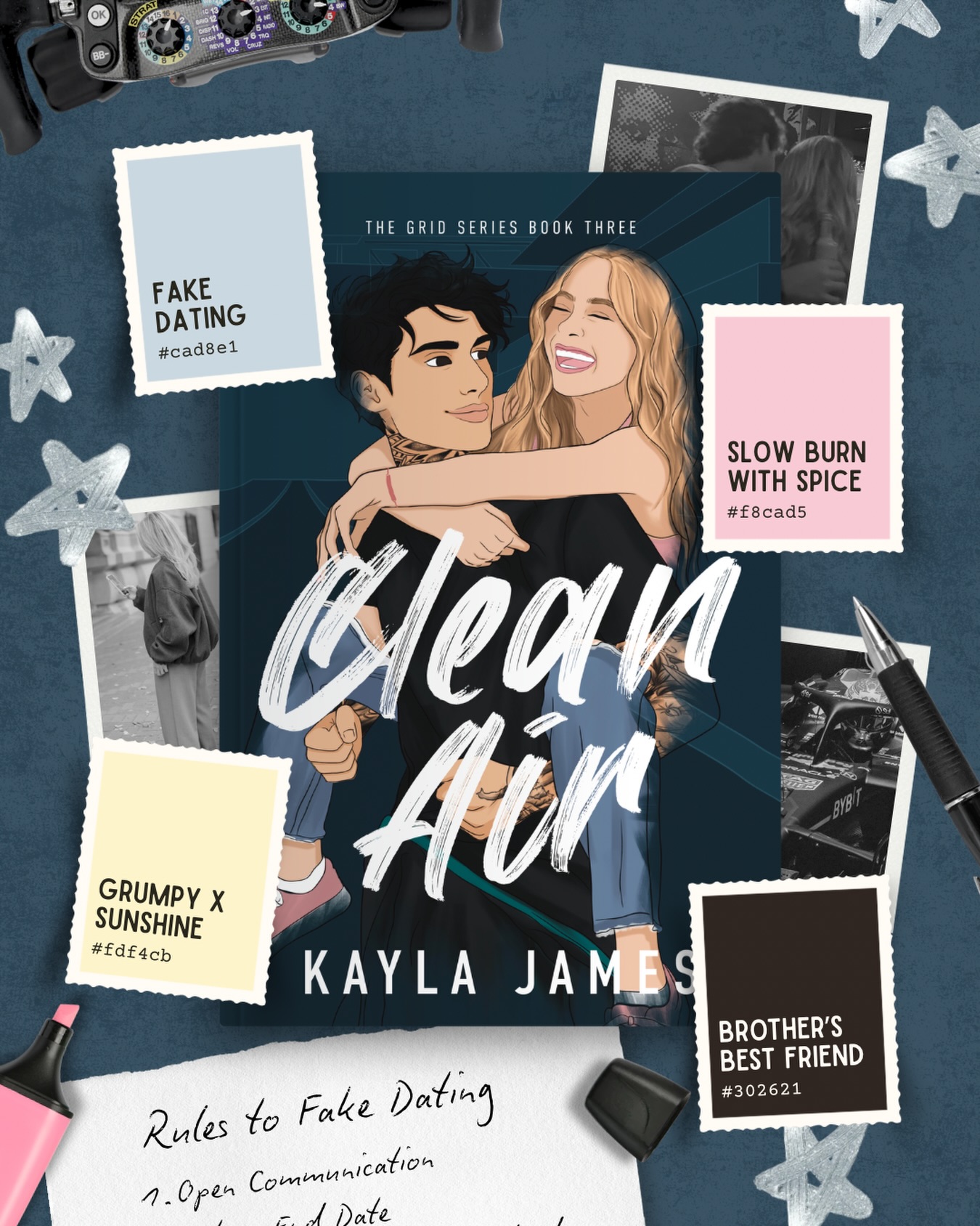 Looking for your next sports romance where the bad boy who’s best friends with her older brother has been fighting his feelings for her ever since they were kids and then finally gets the chance to call her his (even if it’s technically fake) and while she helps the world fall for him, he passes the point of no return for her?
Clean Air is available on KU, paperback, and audio!
🩵 formula 1 driver x team social media manager
🏁 the sweetest furbaby
🩵 “it’s always been you”
🏁 fake dating rules that are begging to be broken
🩵 slow burn with plenty of spice
#sportsromance #kindleunlimitedromance #fakedatingromance #bookrecommendations spicyromancebooks
–
author kayla james, clean air kayla james, sports romance books, book aesthetic, formula 1, fake dating trope, romance reader, book recs, book boyfriends, grumpy x sunshine romance, the grid series