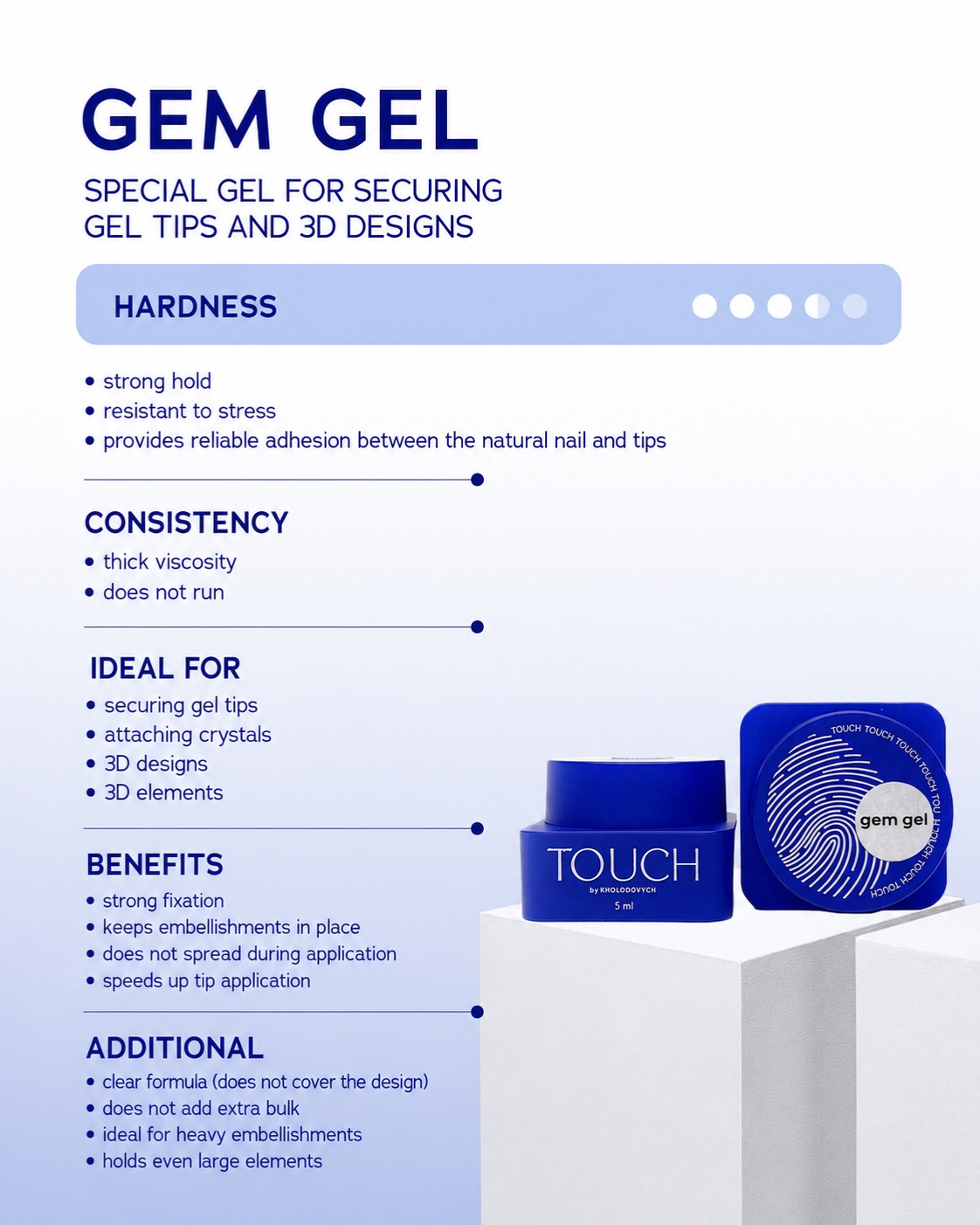 How many times have you looked at a gel and thought... "What's the difference?" 😅
Builder Gel. Builder Liquid. Hard Gel. Gummi Gel...
Sometimes choosing the material feels harder than doing the set itself.
And we've all been there—reading descriptions, watching videos, asking other techs, hoping we're picking the right product.
That's why TOUCH created these guides.
Everything is organised by category, so you can quickly understand:
▪ what each material is designed for
▪ when to use it
▪ who it's best suited for
Less guessing. More confidence.
Save this post—you'll probably come back to it more than once. 💙
And if you're still not sure which material fits your style of work, send us a message. We'd much rather help you choose the right product than have you buy the wrong one.