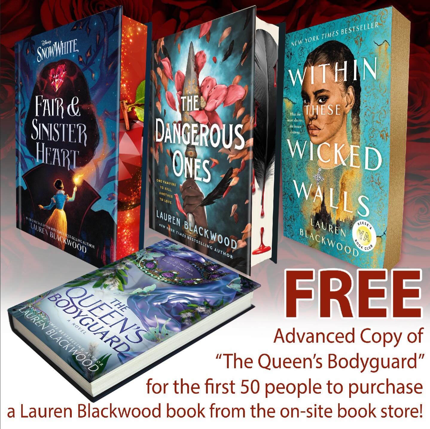 We are so excited to announce that our on-site bookstore BOOKISH SIGNS AND MORE will be stocking these Lauren Blackwood titles (but wait, there’s more!) the first 50 purchases of any title will get a FREE finished copy of THE QUEEN’S BODYGUARD which isn’t set to publish august 18th!
Receive this title at #RITV first and get it signed and personalized on site!
THE QUEENS BODYGAURD SYNOPSIS
In this sizzling modern fantasy romance, a magic-less queen intertwines her fate with a fierce Warrior, but their undeniable chemistry ignites a passionate struggle, growing hotter as their fiery personalities clash—from New York Times bestselling author Lauren Blackwood.
Queen Theora grudgingly agrees to make peace with the neighboring enemy who killed her predecessor and friend, making her the new monarch of Aranea, over a year ago. But that doesn’t mean she’s going to the negotiations unprotected.
Theora quickly selects Argos, a prickly and formidable Warrior with a ruthless reputation, to act as her bodyguard in disguise. They are technically married, but Theora has no intention of finishing the ritual that would bind their souls together. Argos is merely a means to end the conflict safely.
Argos may have his reasons for accepting this arrangement, but he refuses to be a pawn in Theora’s political games. If she wants a bodyguard, she’ll have to obey his sacred Warrior rituals, each one a show of defiance that frustrates Theora as much as it arouses her.
Theora doesn’t expect to find her temporary husband so sexy, his possessive nature so addicting. And as peace talks begin, pretending to be married and in love is not nearly as difficult as pretending she doesn’t desperately want him—all of him.
The Queen’s Bodyguard unleashes a torrent of blazing romance, set against a vibrant modern fantasy world with webs of corruption and sexy scheming.
#ROMANTASY #ROMANTASYINTHEVALLEY #LAURENBLACKWOOD #SIGNEDBOOKS