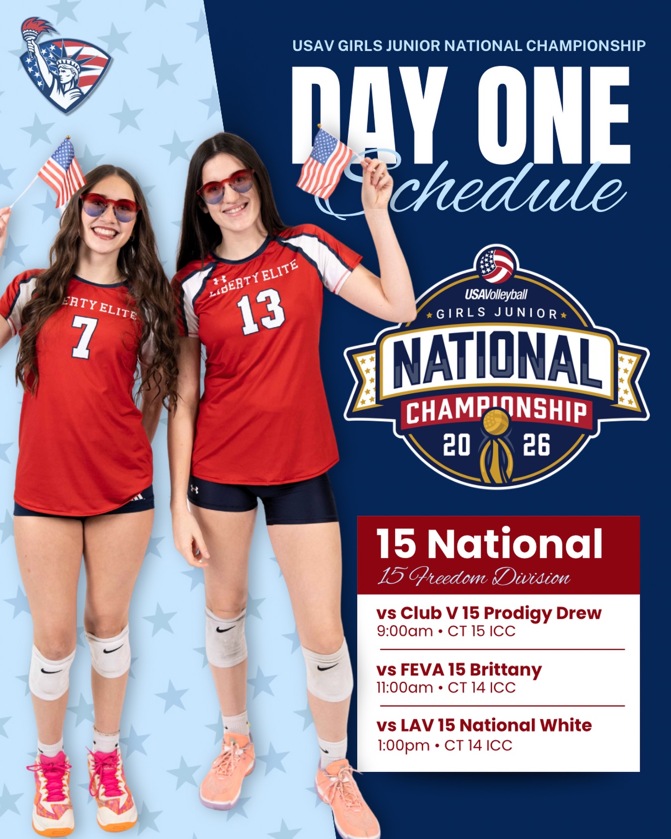 Good luck to 15 National as they take on USAV GJNC in Indy! ❤️🗽🏐