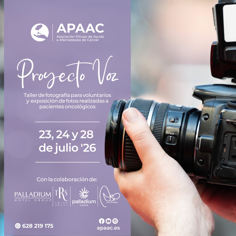 📸 ¡PROYECTO VOZ. Una experiencia que merece ser contada! 📸
En APAAC queremos invitarte a formar parte de algo especia el "Proyecto Voz"
Durante tres días, voluntari@s del @TRS Ibiza Hotel Guests compartirán contigo una experiencia única: mientras aprenden fotografía, tú serás protagonista. Tú y tu historia. Porque cada proceso oncológico tiene una voz propia, y esta es la oportunidad de que la tuya se vea.
El resultado será un reportaje fotográfico real, hecho con cariño y respeto, que dará visibilidad a lo que significa vivir con y después del cáncer.
Si eres paciente o socia/o de APAAC y quieres formar parte de esta experiencia, ¡te esperamos!
📅 23, 24 y 28 de julio
🤝 Con la colaboración de @PalladiumHotelGroup , @TRS Ibiza Hotel Guests, @Alex Soto Photo y @ociosolidario
🎟️ Plazas limitadas a 10 participantes
Más información e inscripciones:
👉 https://www.apaac.es/event-details/proyecto-voz-1
Llámanos al 628 219 175 si necesitas ayuda con la inscripción.
✨📷¡Os esperamos! 📷✨
#PROYECTOVOZ #APAAC #Fotografía #Solidaridad #Ibiza #EventosSolidarios #ArteYSalud #PalladiumCares #PalladiumHotelGroup