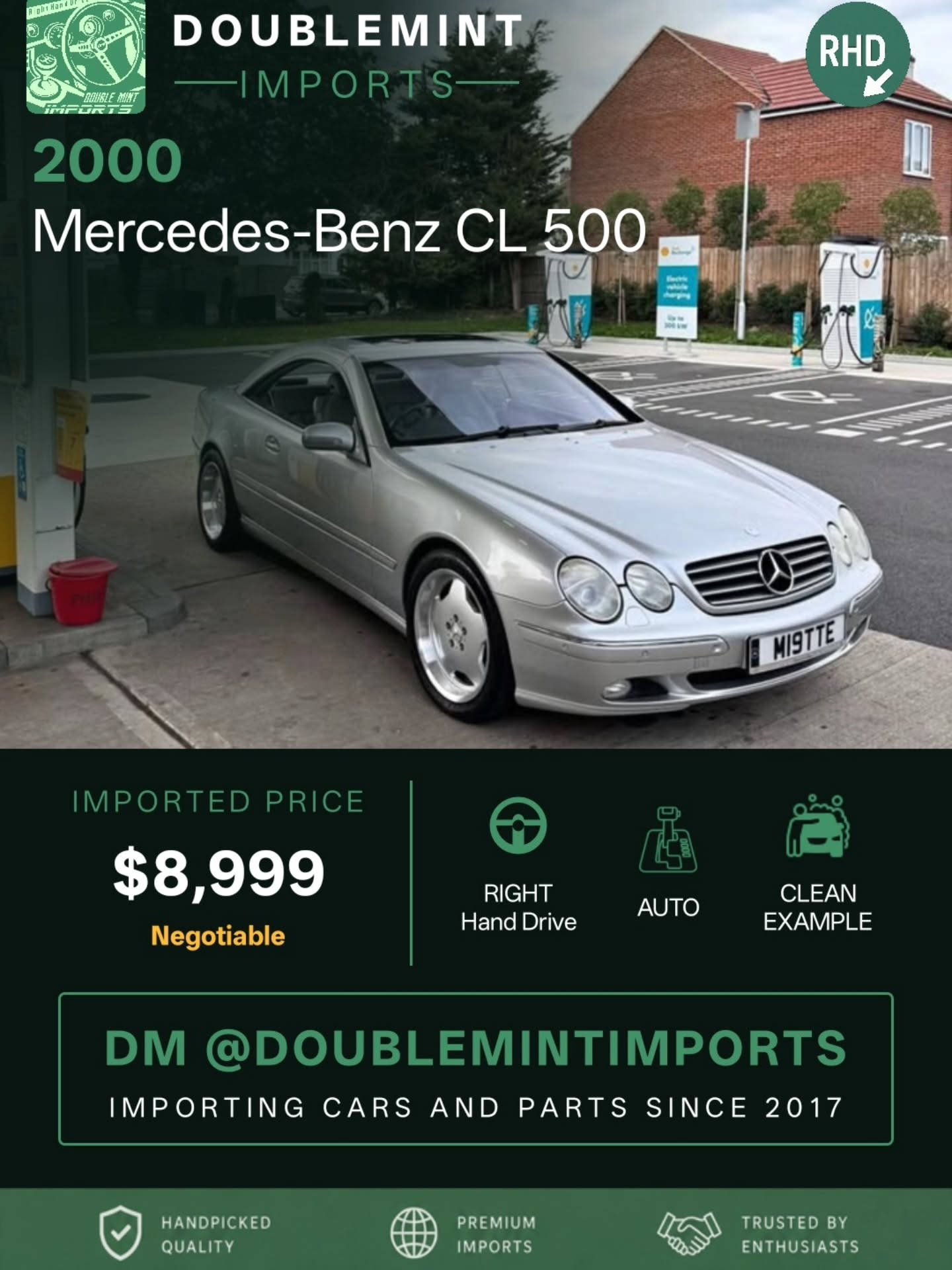 Now available:
2000 Mercedes-Benz CL 500
📍 Mileage: 94,000
ULEZ free
Mercedes CL500 in excellent condition all round, body work in excellent condition, interior in excellent condition.
New deep dish alloys and decent tyres, discs, pads and brake hoses changed around 4k miles ago with new Brembos, new ABC pump around 4/5k miles ago, always serviced and looked after.
Mid box exhaust deleted, and stainless back boxes, sounds amazing.
Car has been ceramic coated.
Can be insured on classic car policy.
New mot.
Private plate will be removed.
Waterproof cover included
💰 Shipped Price (UK → NY): $8,999
✅ Includes ALL fees:
• USD conversion
• Shipping
• US Customs
• UK taxes
• Admin fees
⚡ Inventory moves FAST. Serious buyers only.
🔎 Want to search your own cars? Link in bio.
📩 DM us for full details, walkaround videos, shipping info, and availability.
🌐 Visit: www.doublemintimports.com
"It’s not about the destination, it’s about the drive."
#mercedes #benz #ulez #free #cl500