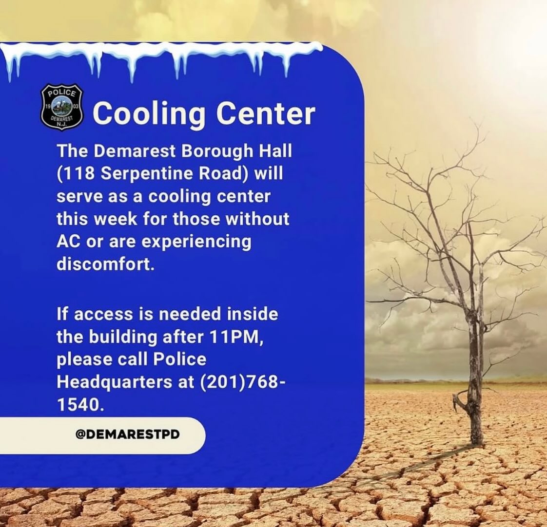 “The Heat Is On”... and so is our Cooling Center!
With dangerously high temperatures in the forecast, our town’s Cooling Center will be open to provide a safe, air-conditioned place for residents to help stay cool.