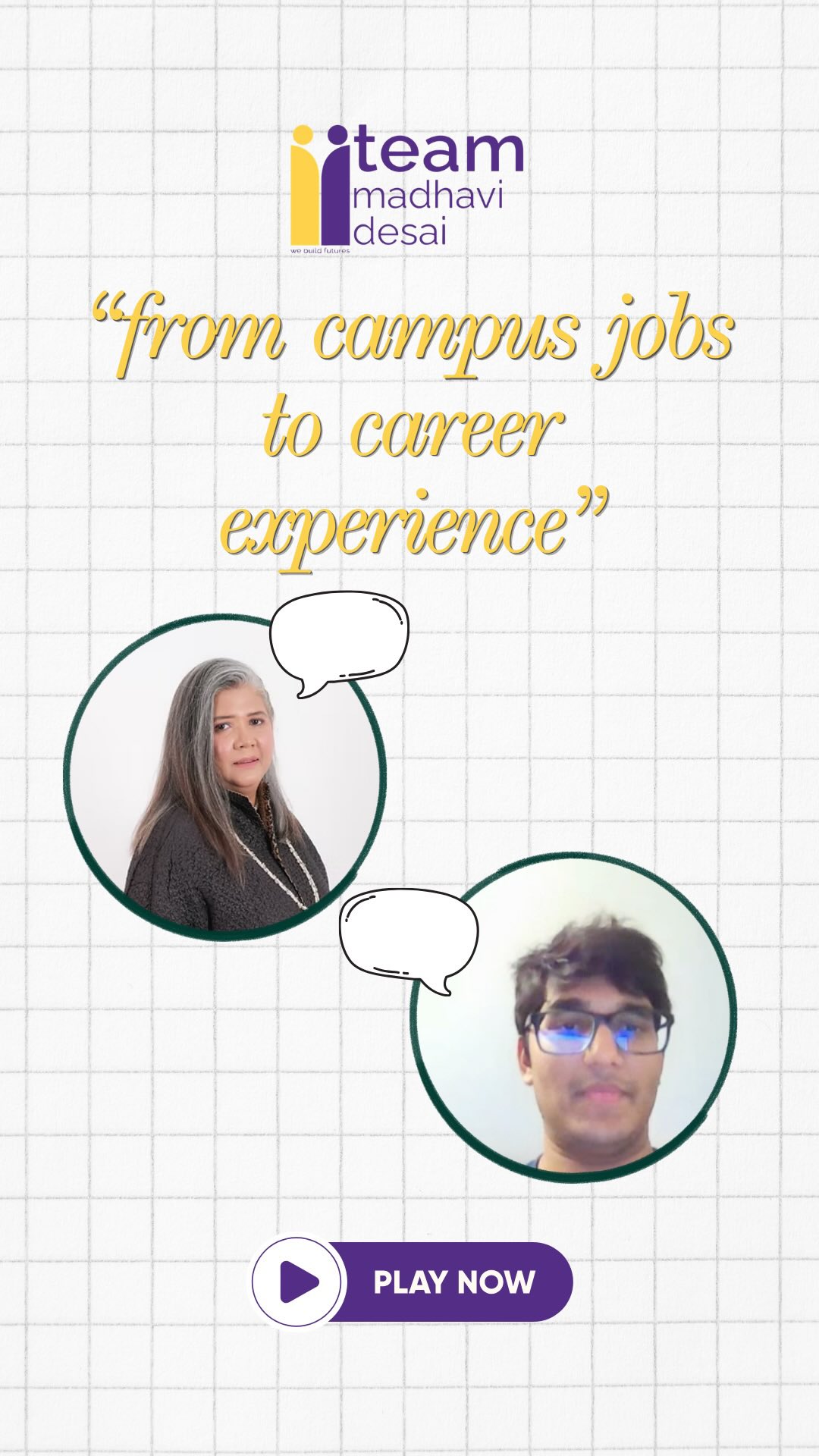 “from campus jobs to career experience” 💼
in this conversation, sanchay shares how campus jobs can become much more than part-time work — building real skills, confidence, and valuable career experience along the way.
stay tuned ✨