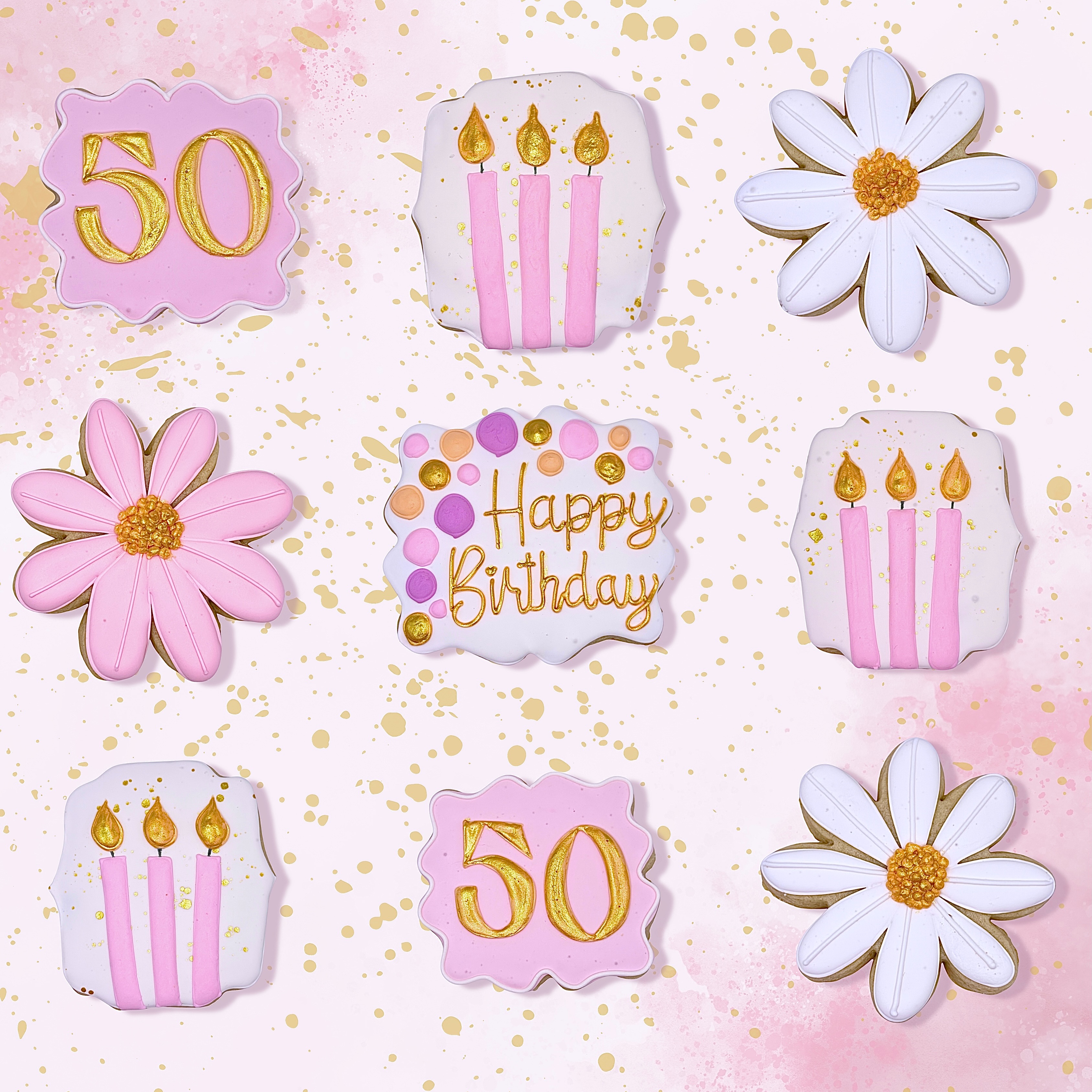 Celebrating 50 in the sweetest way. 💕🍪
Handcrafted cookies made for life’s biggest milestones.
Ready to order? Text (440) 815-1822 or email hellosugarberrybakes@gmail.com.
.
.
.
#decoratedcookies #sugarcookies #hellosugarberrybakes #birthdayideasforgirls #happybirthday❤️