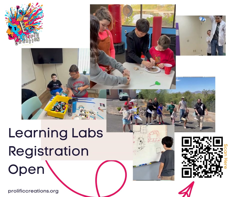 Enrollment is Open for Our Learning Labs!
Our P.E.L.L. (Prolific Enrichment Learning Labs) are open for registration for the upcoming school year, and we’re excited to continue offering a space where students learn through curiosity, creativity, and hands-on discovery.
Each month is built around an engaging science theme, with Math, ELA, History, and Writing naturally woven into real projects, experiments, and collaborative learning experiences. Students don’t just learn concepts—they apply them.
We serve mixed-age learning groups:
• Ages 5–8
• Ages 8–13
• Ages 14–18
💡 Program Options & Pricing (Full-Day Enrollment)
• 1 Day/Week: $300/month
• 2 Days/Week: $550/month
• 3 Days/Week: $750/month
• 4 Days/Week: $925/month
• 5 Days/Week: $1,075/month
✨ Flexible Options Available
Students can also join through individual classes or clubs if you’re looking for a more flexible schedule or a focused enrichment experience.
🕘 Full Day Hours: 9:00 AM – 2:30 PM
📍 Location
Prolific Creation Studios LLC
Tucson Area (serving Oro Valley, Catalina Foothills, and surrounding communities)
