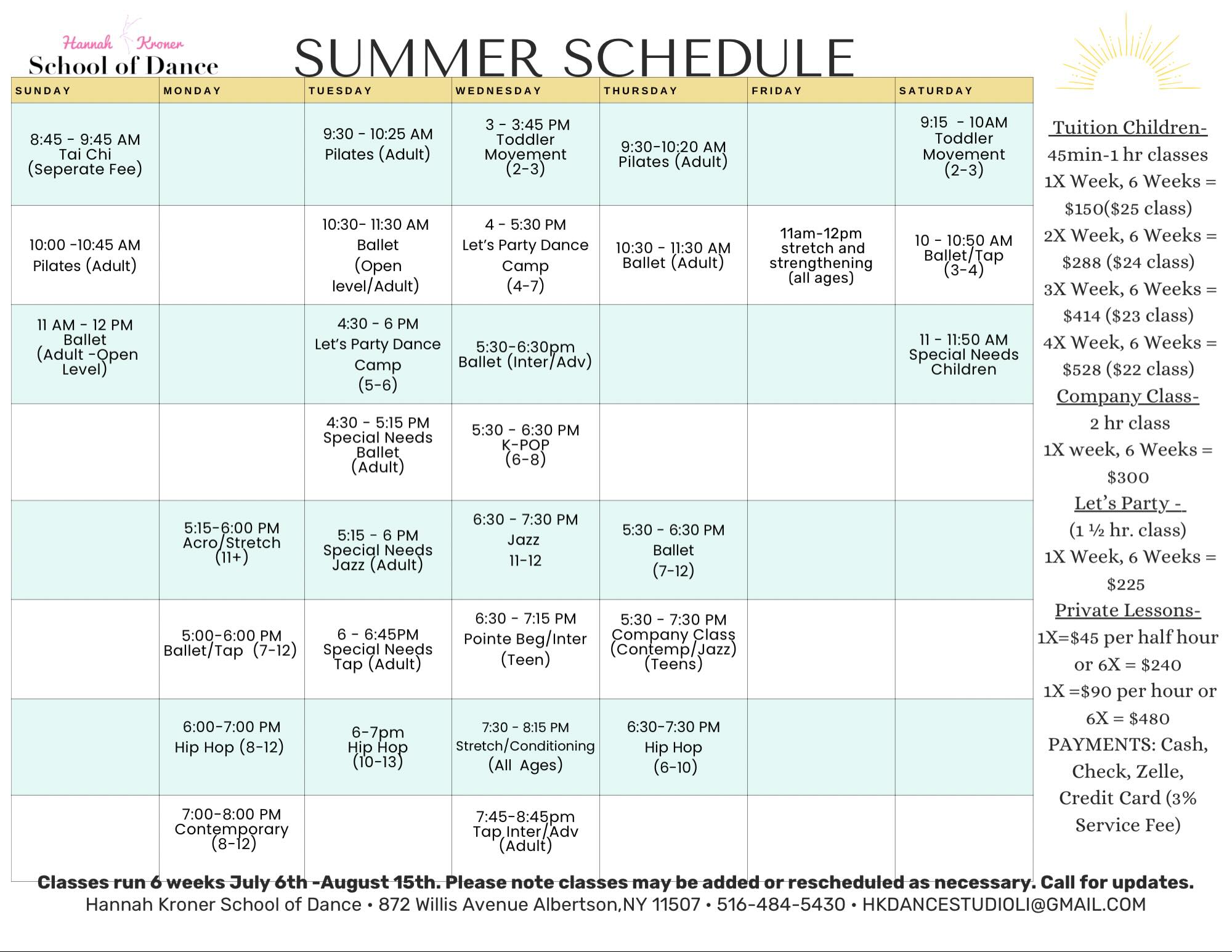 Next week starts our summer session! Email to sign up!