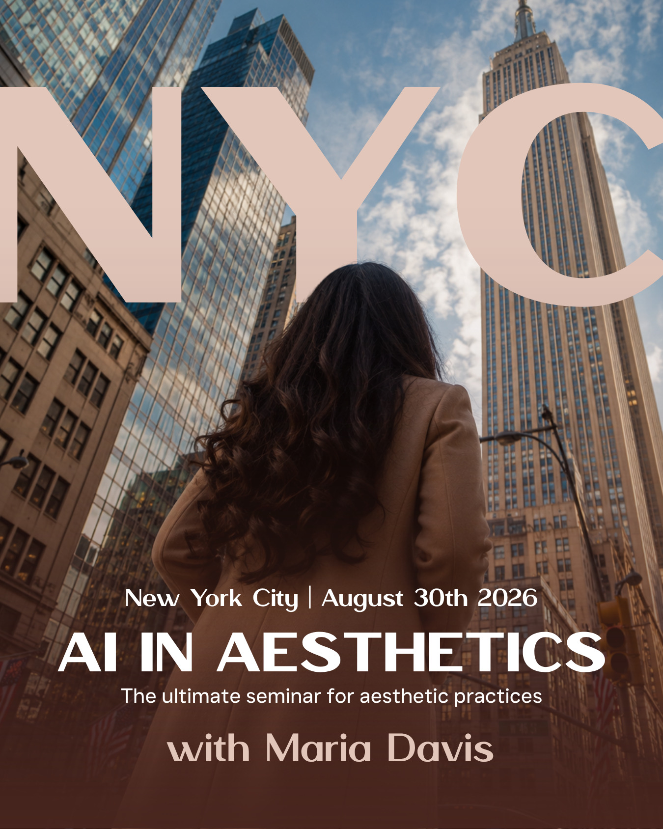 NEW YORK CITY | SUNDAY, AUGUST 30TH
Maria Davis is bringing The Aesthetic AI Executive Briefing to New York on Sunday, August 30, 2026.
This private, high-level session is designed for aesthetic practice owners, physicians, PAs, nurses, injectors, and decision-makers who are curious about AI but may not know what it is, where to start, or how it applies to aesthetics.
No technical experience is required.
Maria will break down what AI is, how it is already showing up in aesthetic medicine, and how it can be used to support smarter business growth.
This is an intimate, limited-seat experience for aesthetic leaders who want to understand AI, see it in action, and walk away with a clearer path for using it responsibly, ethically, and strategically.
🎟️ Seats are filling fast. Book your spot directly at www.mdmedspaconsulting.com right now.
#newyorkaesthetics