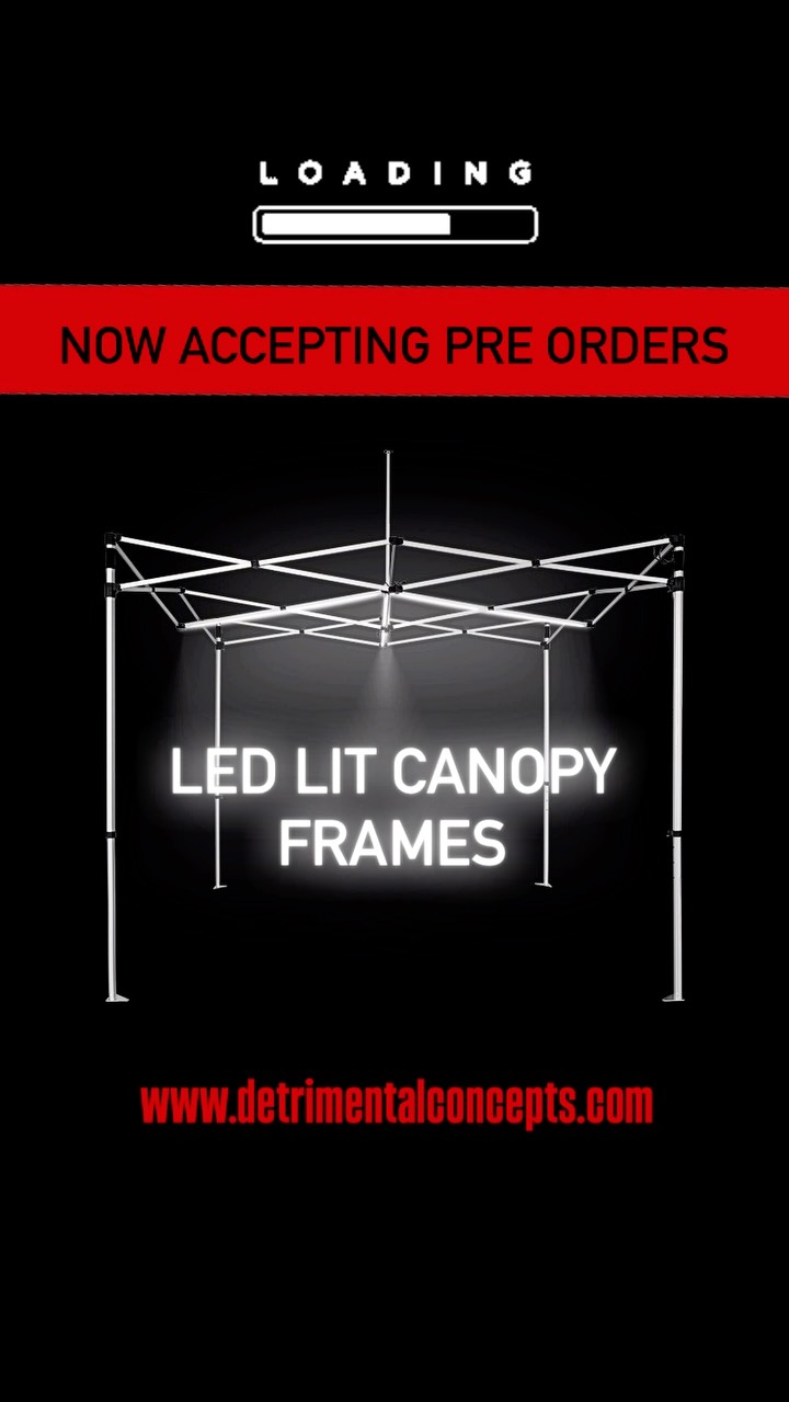 These LED integrated canopy frames are going to be a game changer, no more challenges rigging up lights. Just a simple turn key solution to highlight your brand and products day or night! 🔥 #lettherebelight #customcanopy #shadehard
