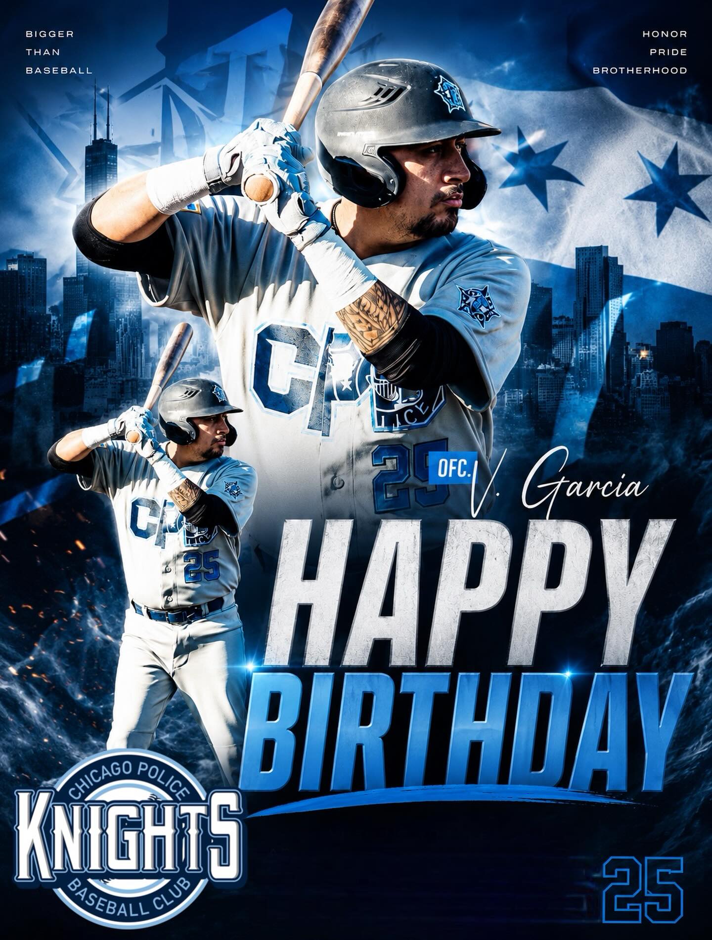HBD to our brother, Ofc. V. Garcia! Enjoy your day brother.
Stay safe 🙏🏼👮🏻♂️💙⚾️
#cpdbaseball #brotherhood #oneteam