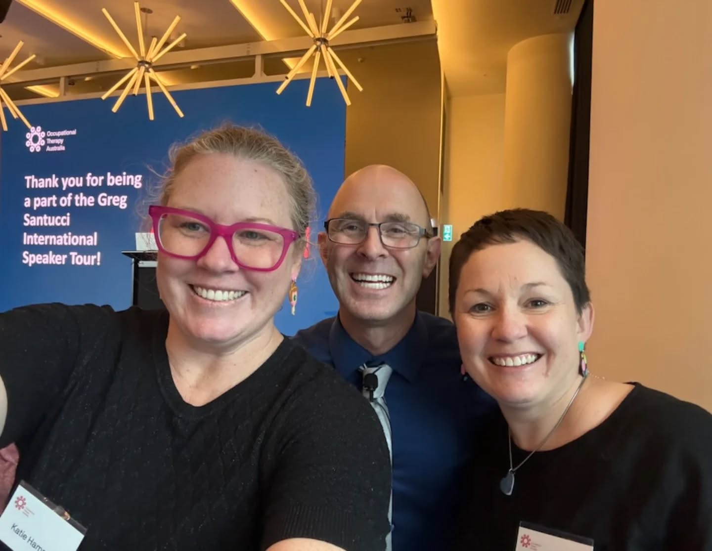 One of those awesome career moments you'll never forget! Anyone who knows OT knows @gregsantucci is an absolute superstar! It was such a joy to join him and @enablemeot in person in Sydney on Friday!!! Spending time learning and growing with like minded OTs...joy! ππ¦βΎοΈ
