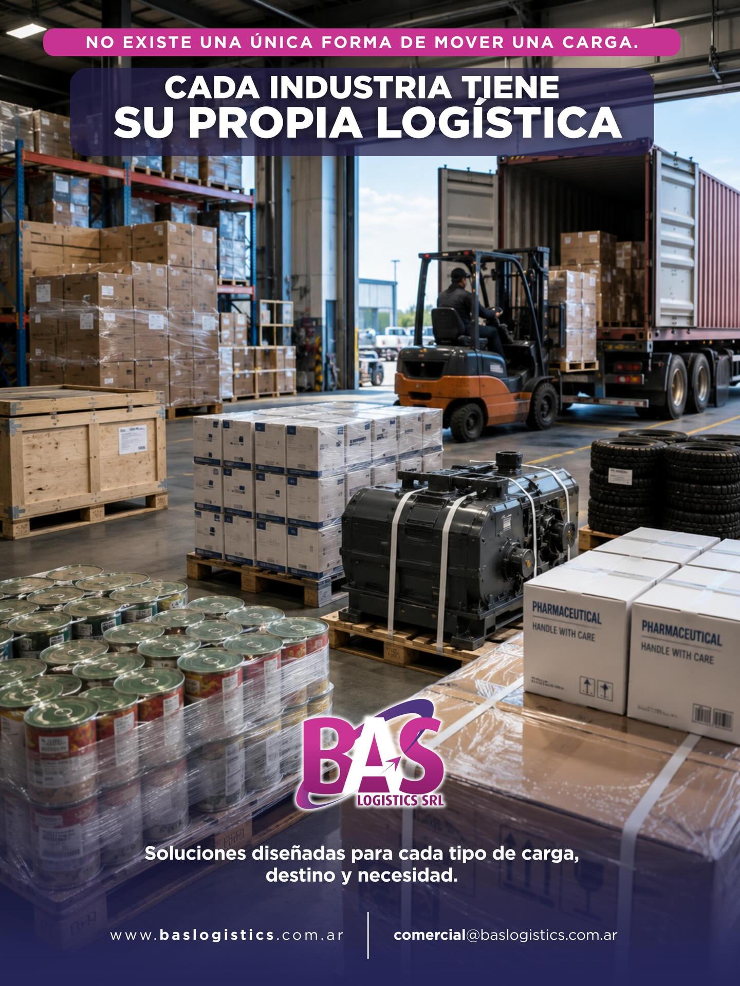 Cada industria tiene sus tiempos, requisitos y desafíos.
No es lo mismo exportar alimentos que maquinaria, tecnología o productos industriales.
Por eso cada operación necesita una estrategia logística adaptada a la carga, al destino y a los tiempos del negocio.
En BAS Logistics diseñamos soluciones a medida para que cada envío llegue exactamente como debe llegar.
🌎 Conectando empresas con el mundo.