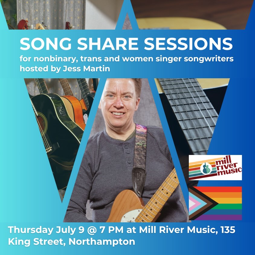 Whether you’ve been cooped up in the AC writing your next favorite track or just want to escape the humidity and hang out in a cool, supportive space with your creative community, we are back for our regular schedule next week.
Mark your calendars for Thursday, July 9th from 7:00 – 9:00 PM for this month’s Song Share Sesh for nonbinary, trans, & women singer songwriters!
As always, this is our dedicated, queer-affirming space to connect, check in, and let our ideas breathe. Come drop back in, cool off, and share space with us.
The usual details:
Where: Mill River Music & Guitars, 135 King Street in Northampton
When: 7:00 PM sharp (kicking off with our community check-in)
The Vibe: Low-pressure and supportive. Sharing is always optional—listening and just being there is completely valid!
Gear: Leave your heavy guitar case at home to stay cool; shop guitars are always available to borrow.
New faces, returning folks, and all skill levels are always welcome. Let’s gather, see how everyone is holding up this summer, and hear what you’ve been working on.
Feel free to share this info with someone who you think should know about it and let them know, new folx are always welcome!
See you on the 9th!
@millrivermusicandguitars
#songshare #northamptonma #lgbtq🏳️🌈 #westernmass