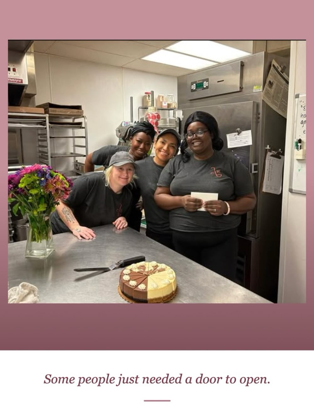 Some people just needed a door to open!
At Carroll’s Kitchen, we believe in opportunity. We believe in second chances. We believe that when you give someone the right support, the right environment, and the right community — incredible things happen.
This summer we are celebrating the women who walked through our doors and never looked back. Their stories remind us every single day why this kitchen exists.
Here’s to new beginnings. Here’s to what’s possible.🩷
#CarrollsKitchen #SecondChances #Opportunity #WomenEmpowerment #NewBeginnings